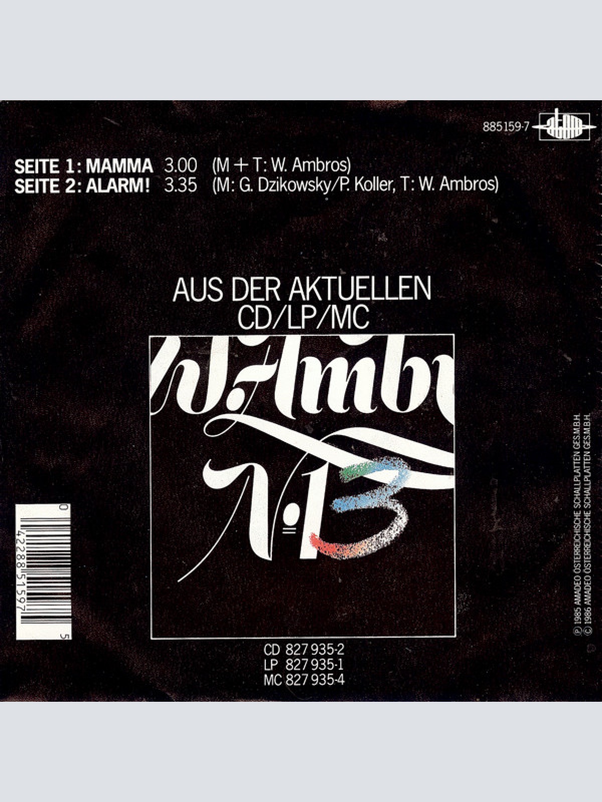 Vinyl / W. Ambros* / № 1* - Mamma