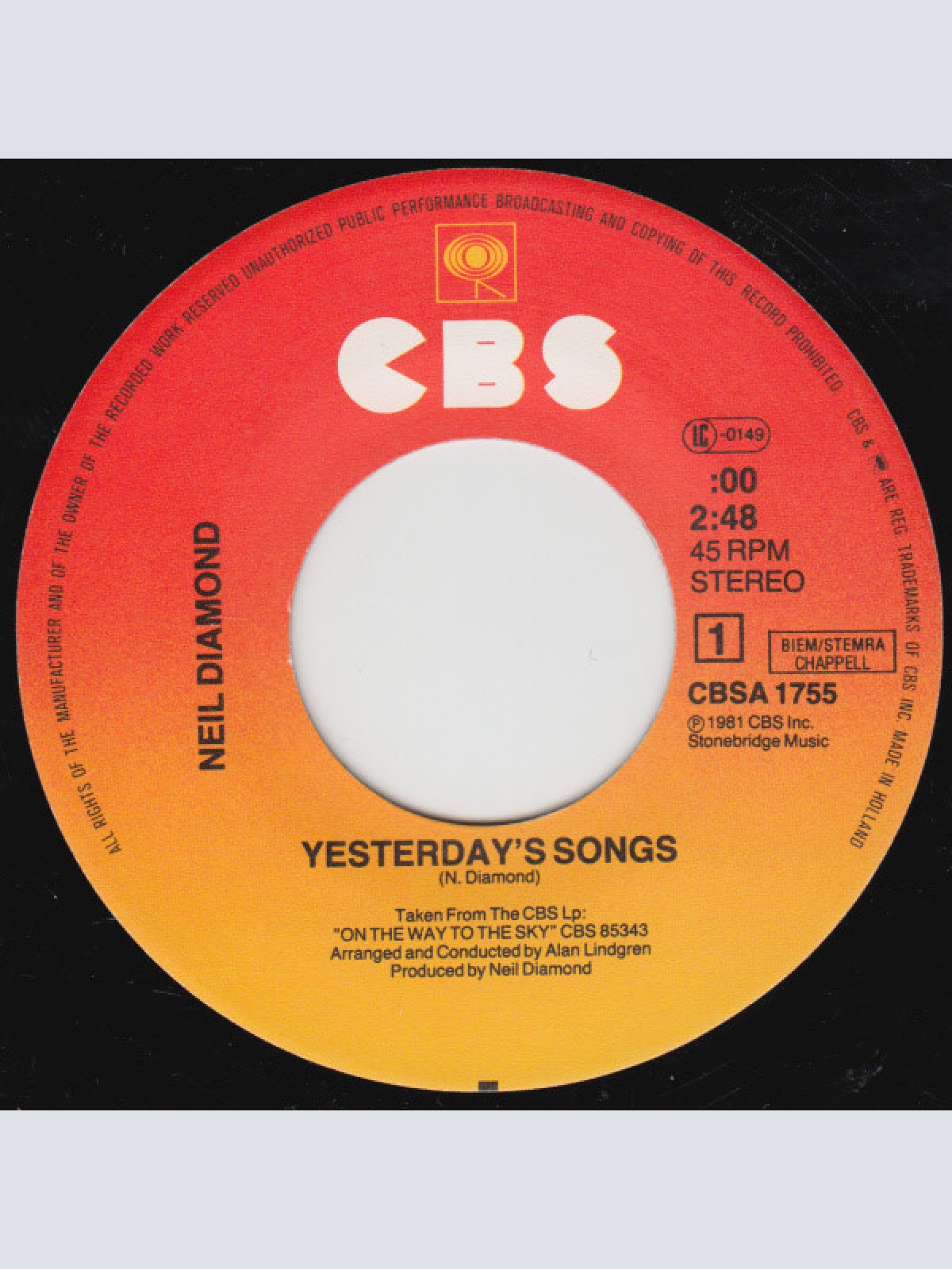 Vinyl / Neil Diamond - Yesterday's Songs
