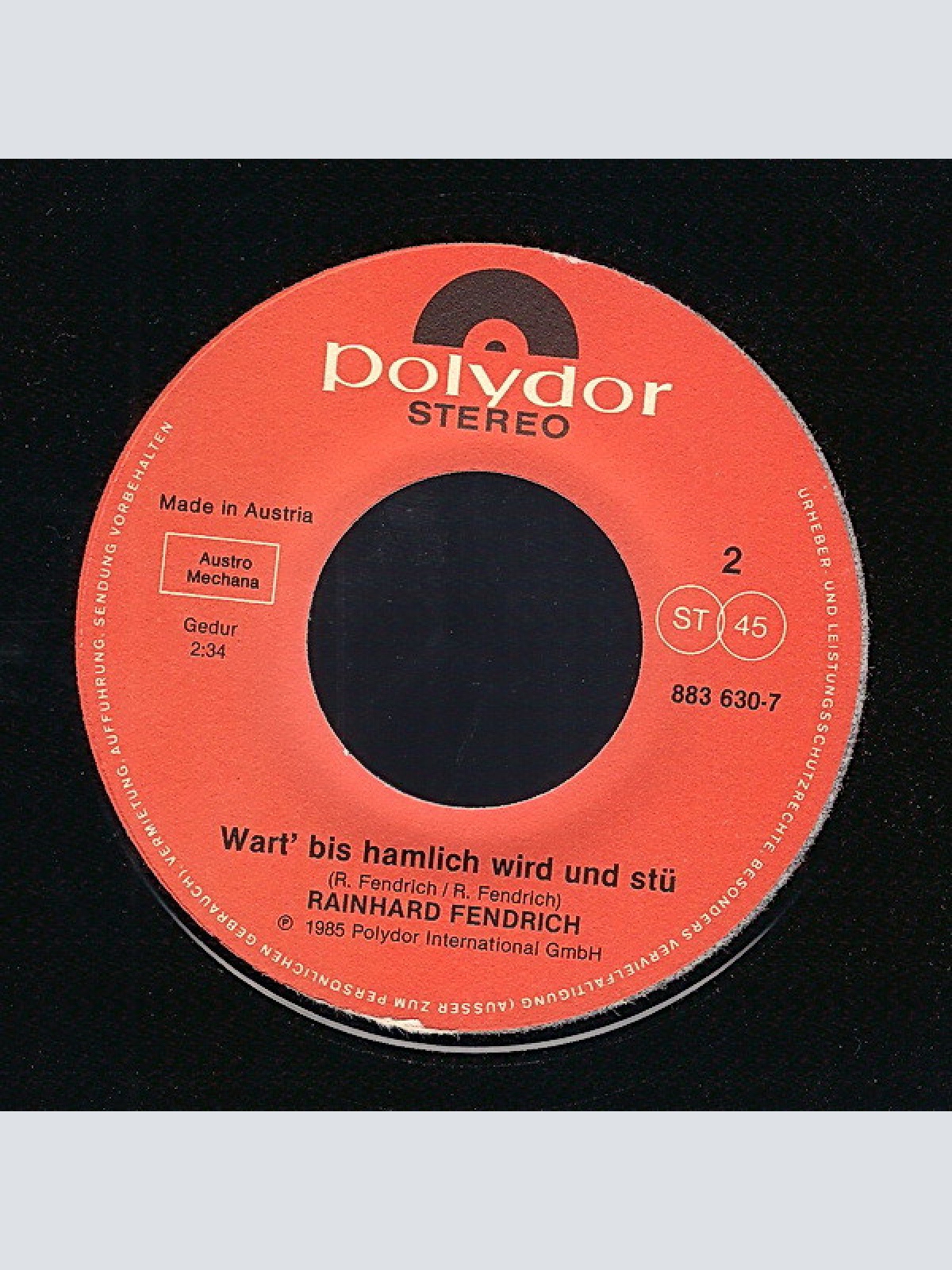 Vinyl / Rainhard Fendrich - Heimatlied