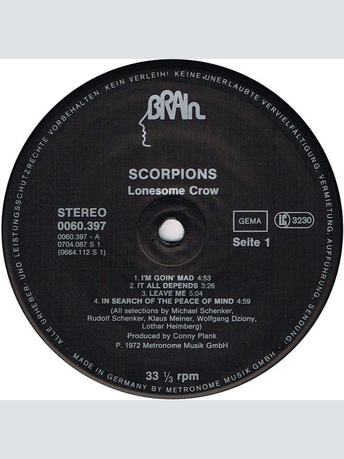 Vinyl / Scorpions - Lonesome Crow