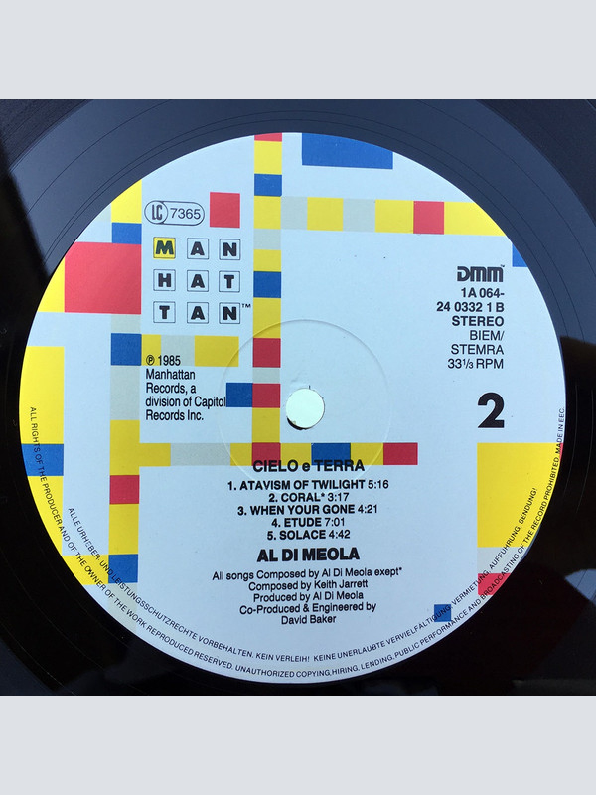 Vinyl / Al Di Meola - Cielo E Terra