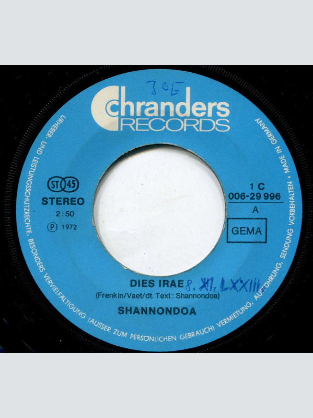 Vinyl / Shannondoa - Dies Irae