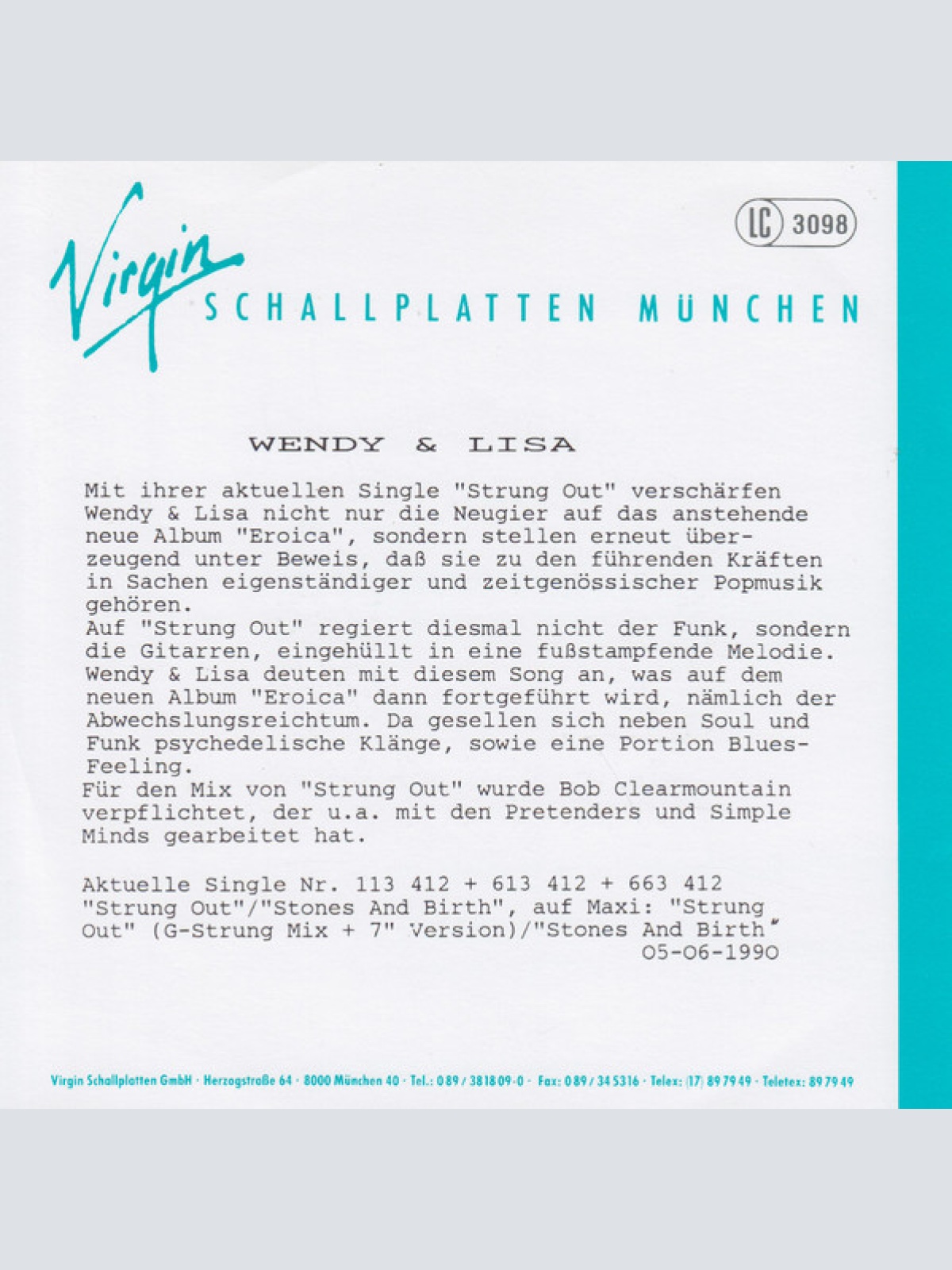 Vinyl / Wendy & Lisa - Strung Out