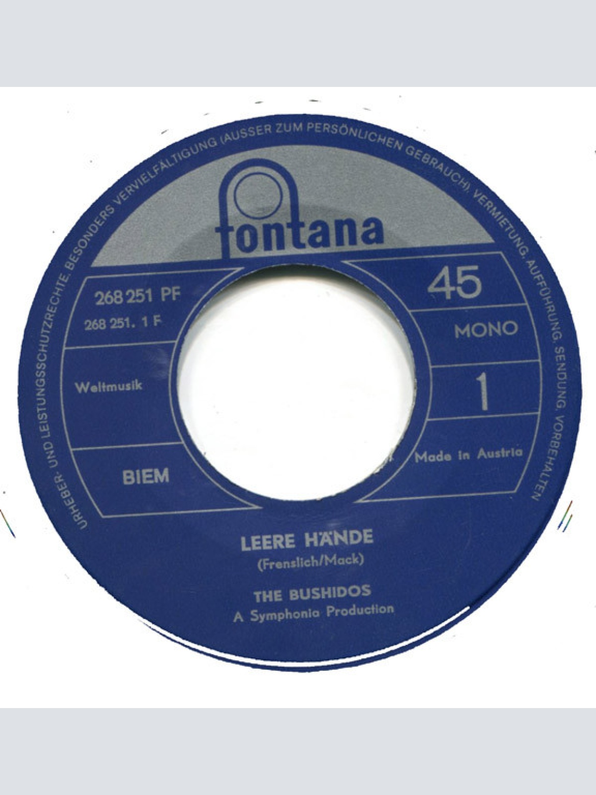 Vinyl / The Bushidos* - Leere Hände