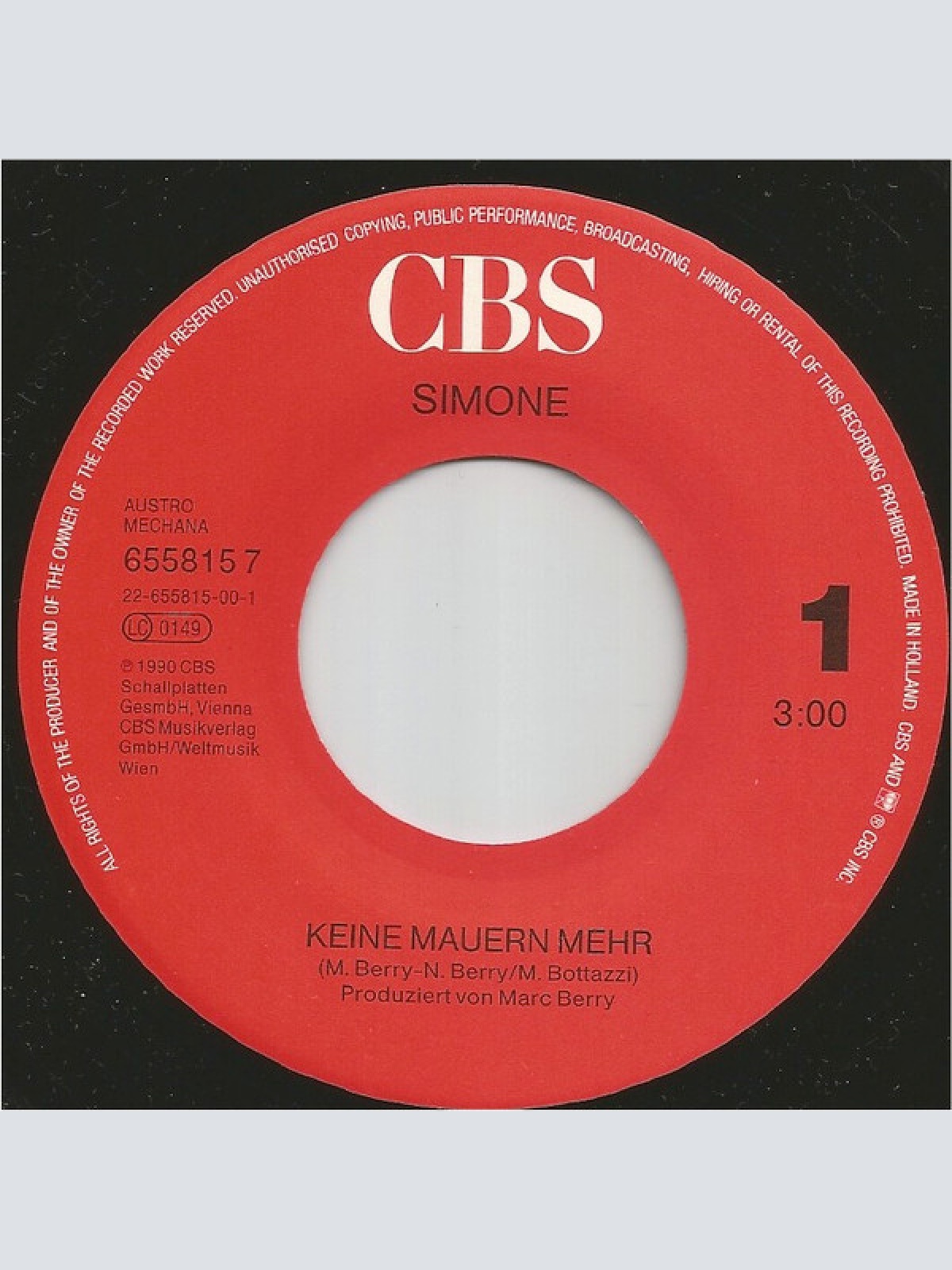 Vinyl / Simone (27) - Keine Mauern Mehr