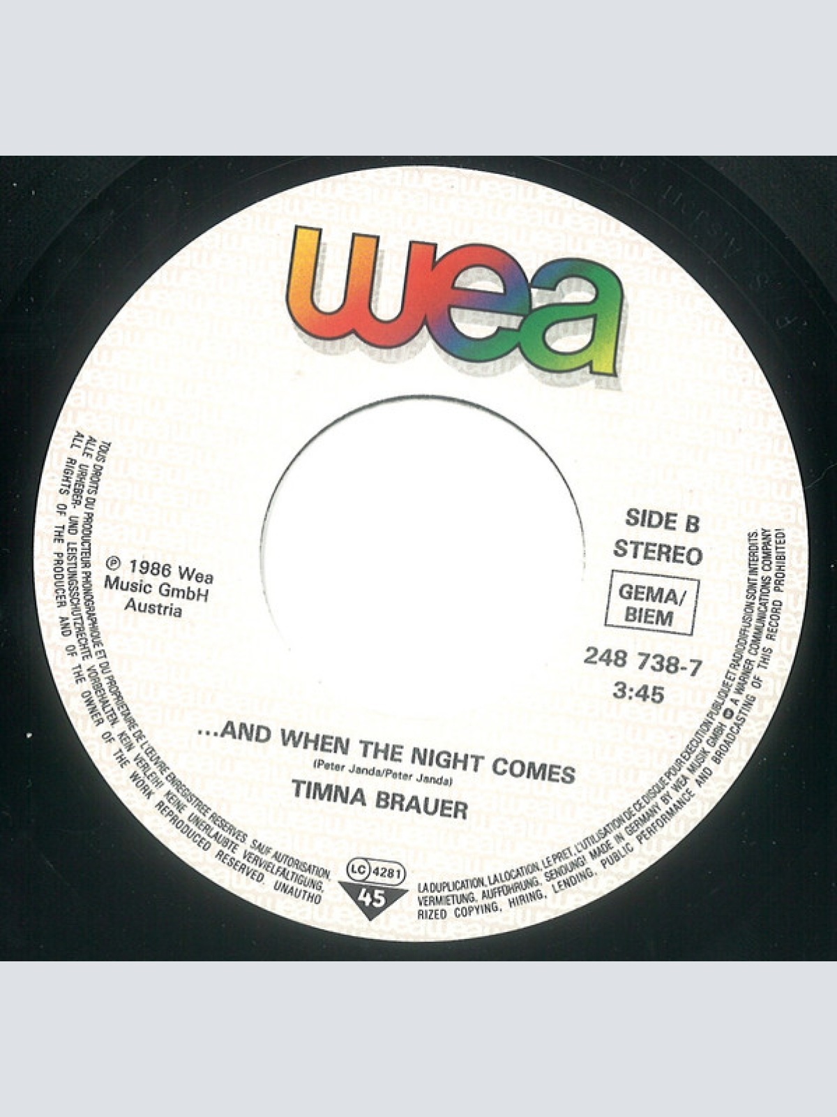 Vinyl / Timna Brauer - Die Zeit Ist Einsam