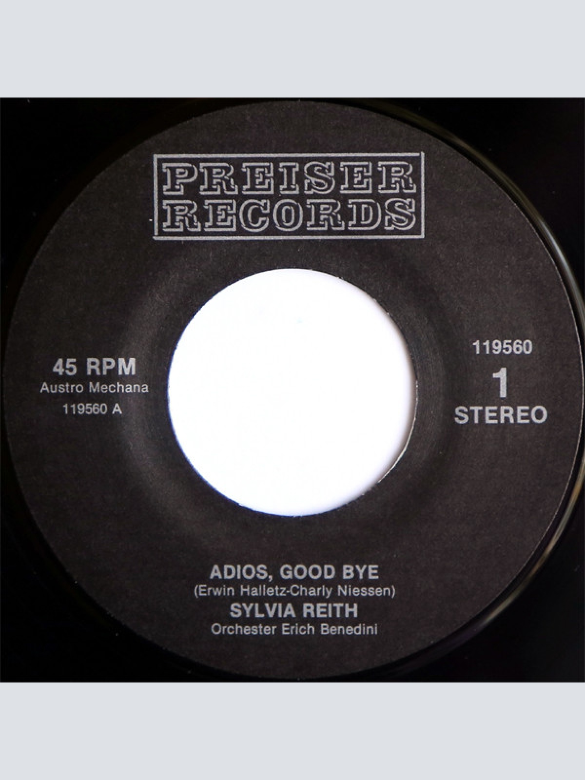 Vinyl / Sylvia Reith - Adios, Good Bye / La Luna