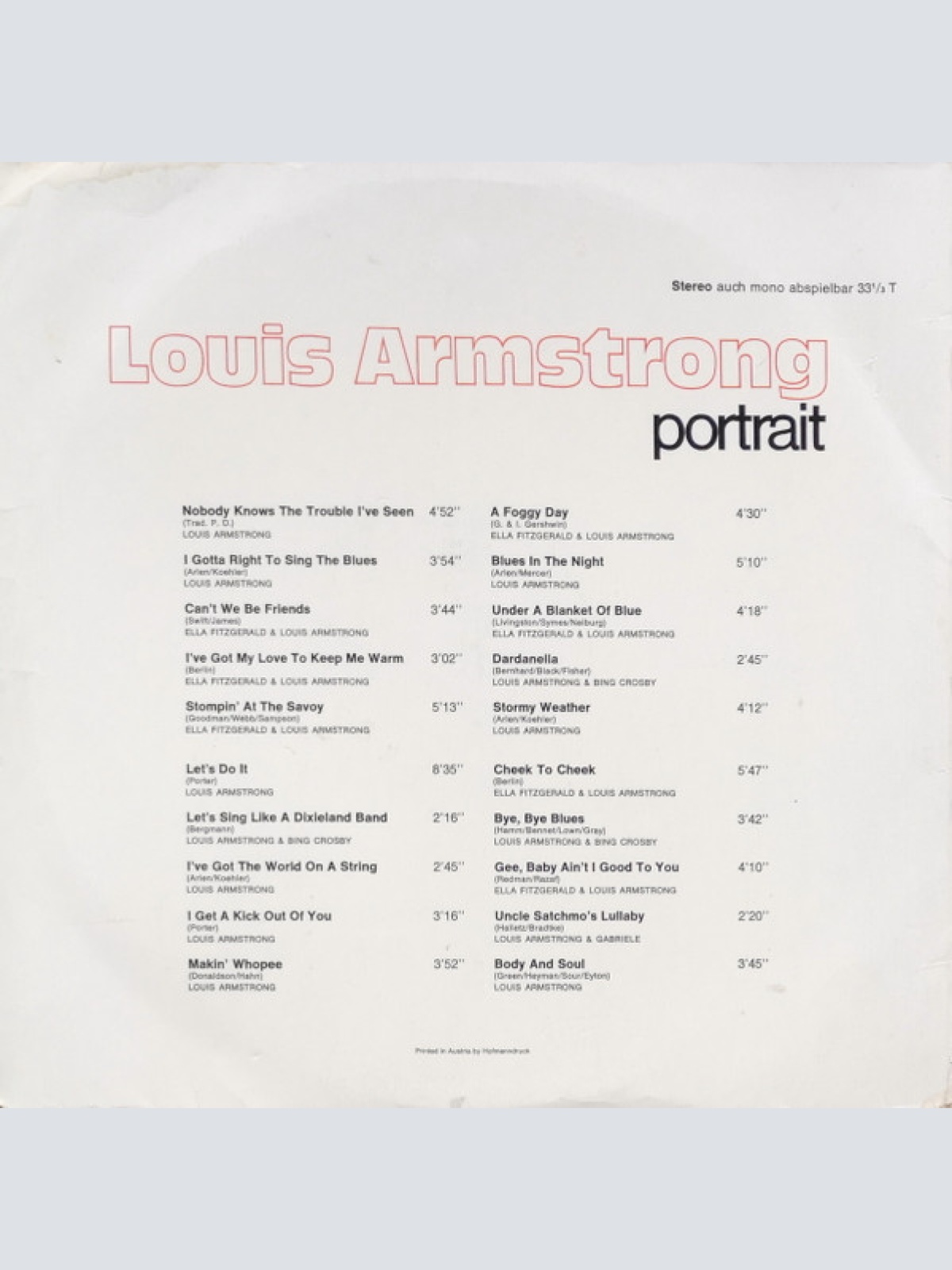 Vinyl / Louis Armstrong - Portrait