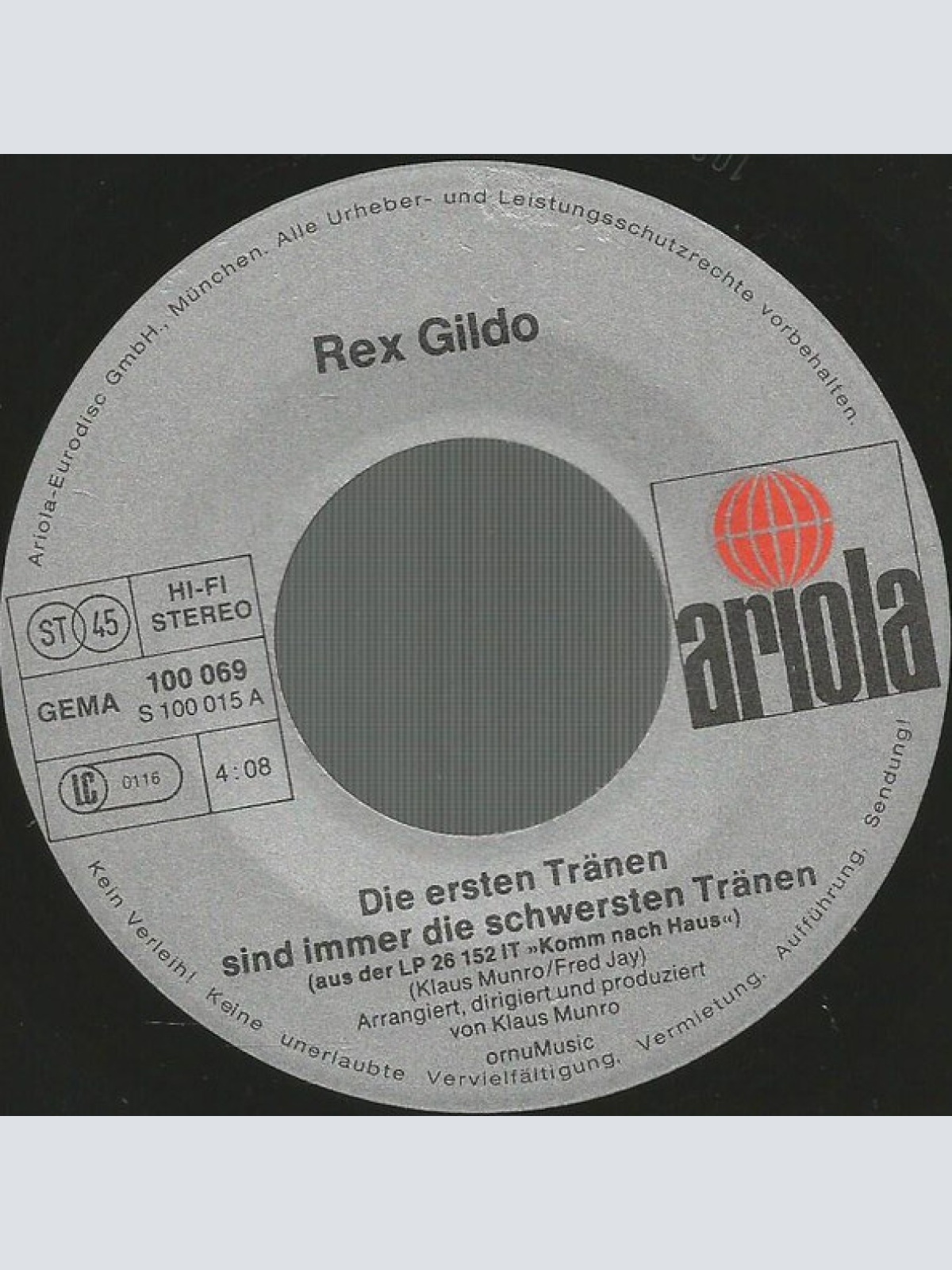 Vinyl / Rex Gildo - Sally Komm Wieder