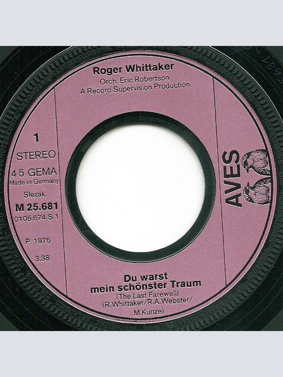 Vinyl / Roger Whittaker - Du Warst Mein Schönster Traum