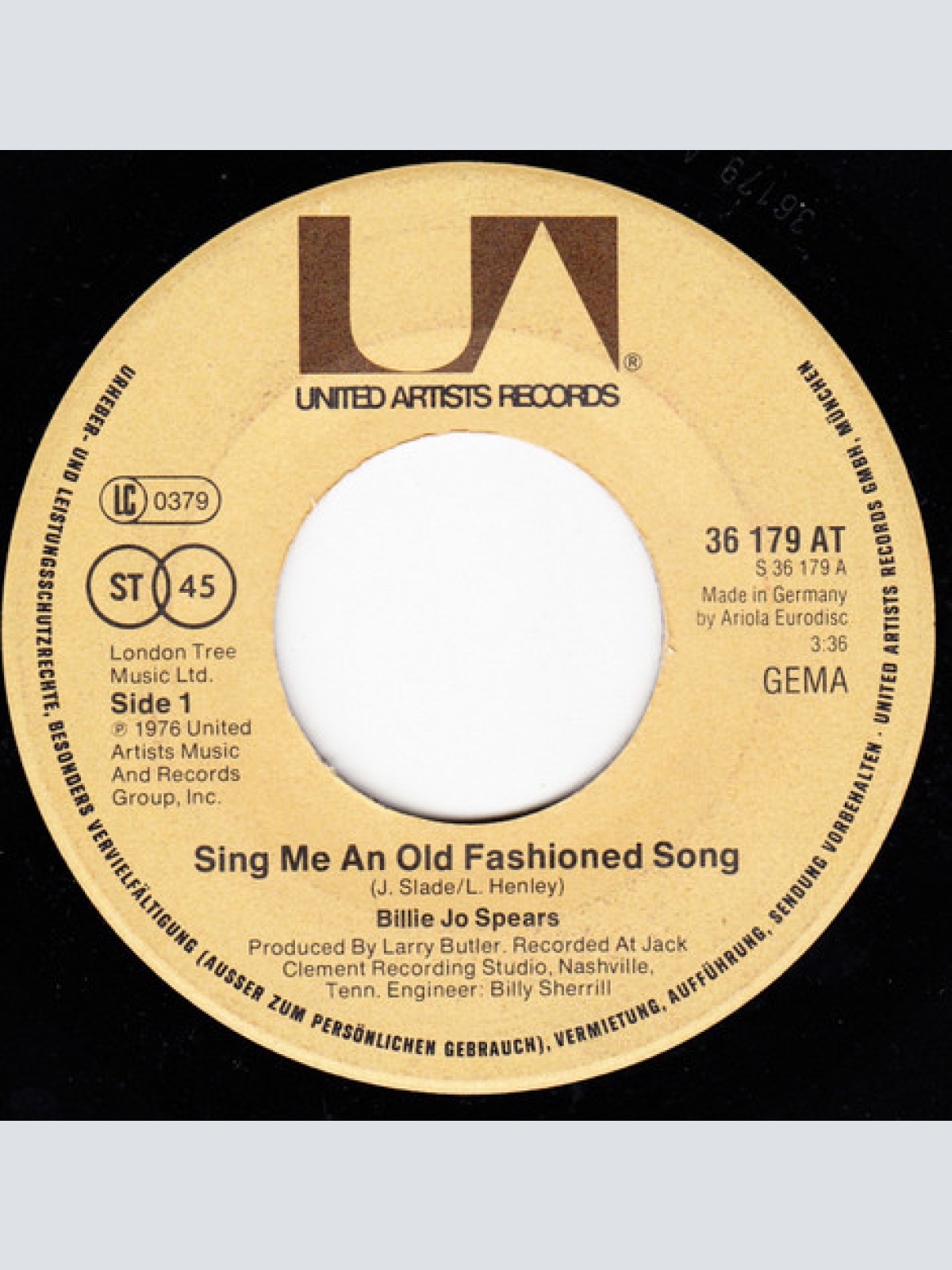 Vinyl / Billie Jo Spears - Sing Me An Old Fashioned Song