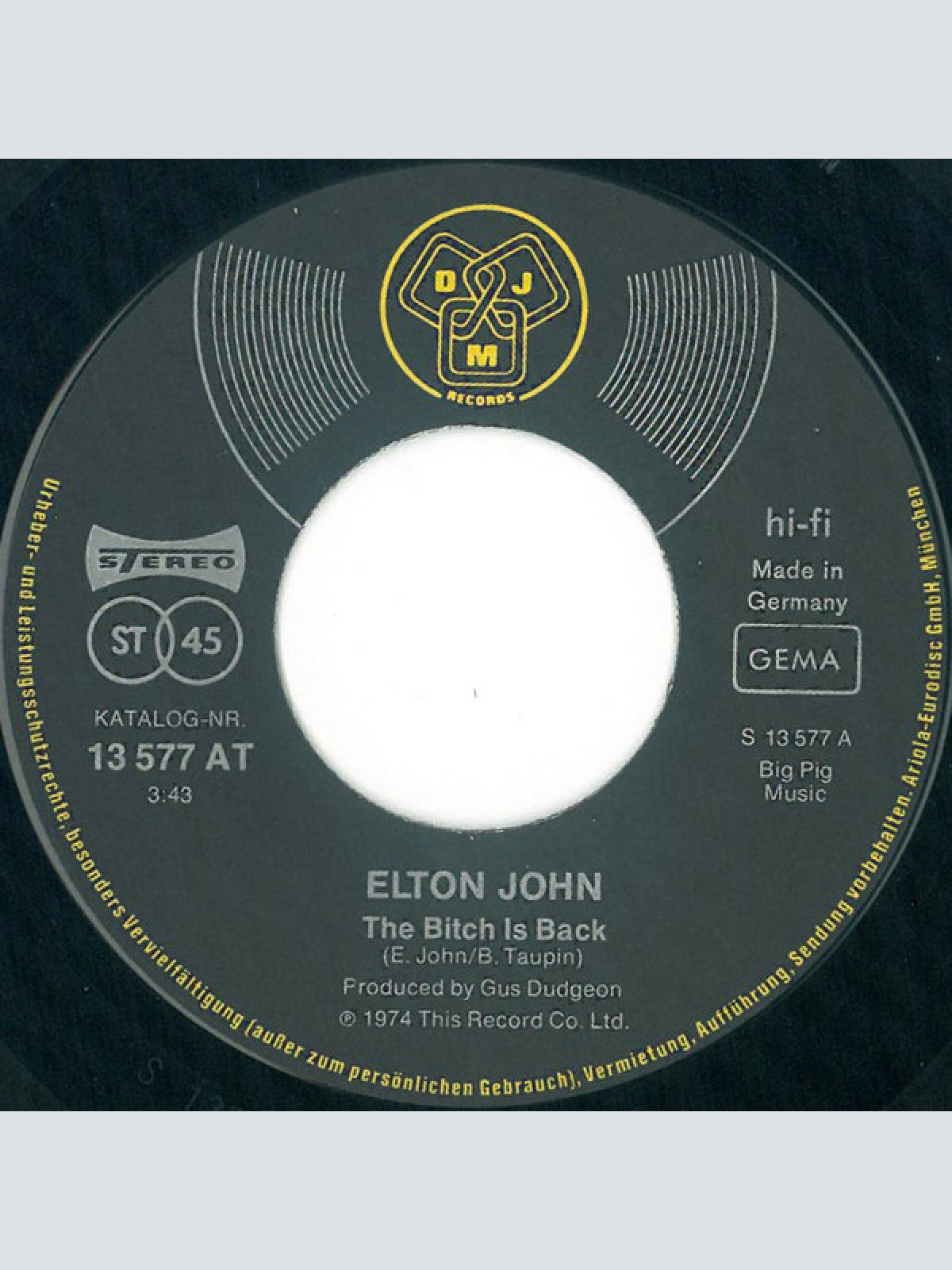 Vinyl / Elton John - The Bitch Is Back