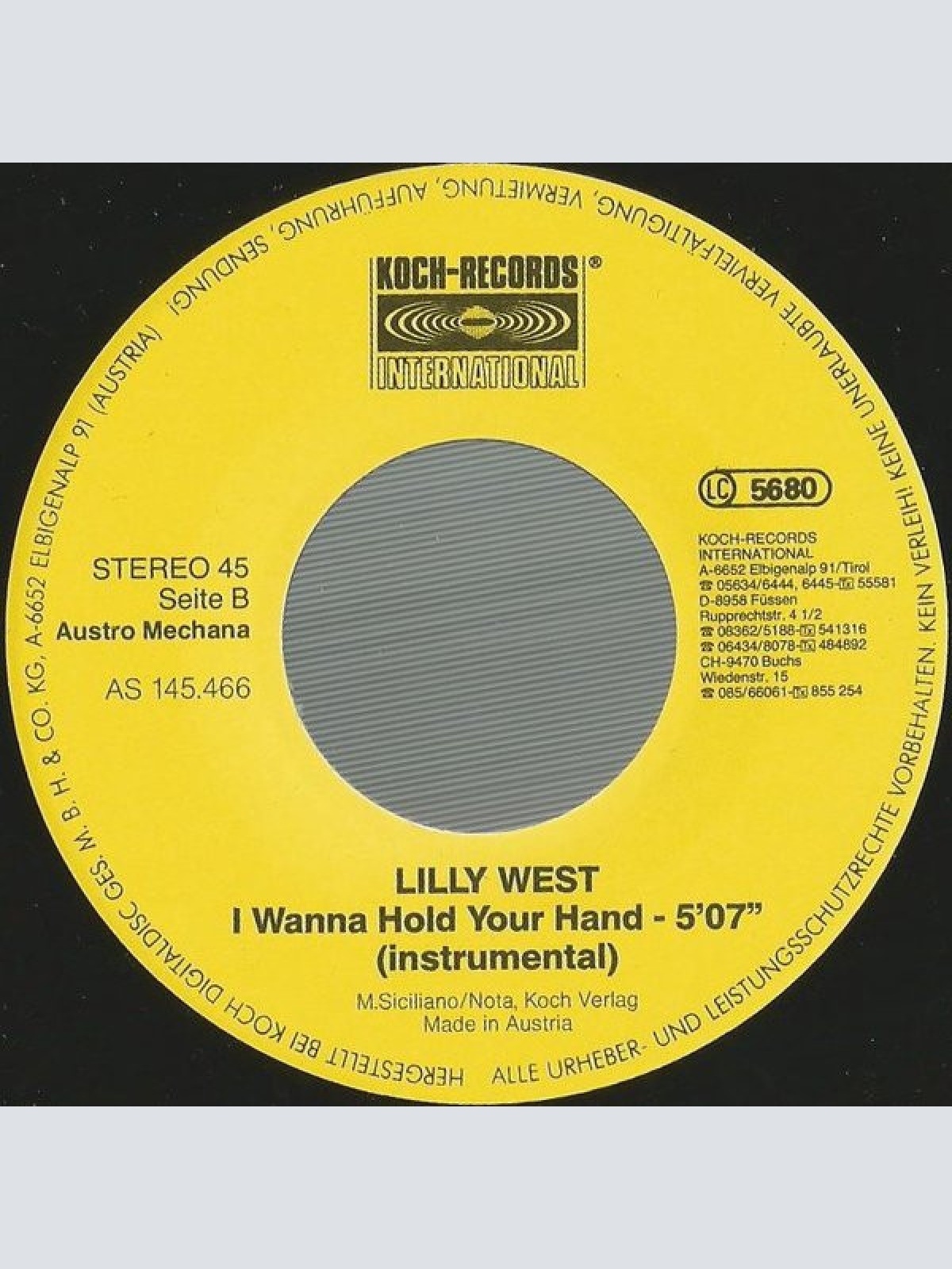 Vinyl / Lilly West - I Wanna Hold Your Hand