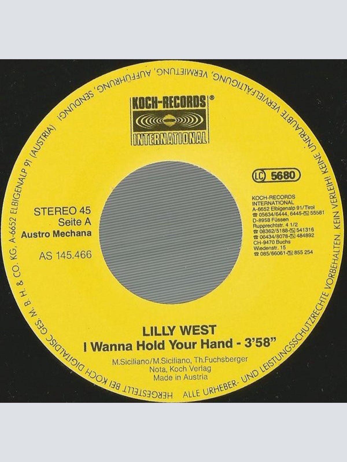 Vinyl / Lilly West - I Wanna Hold Your Hand