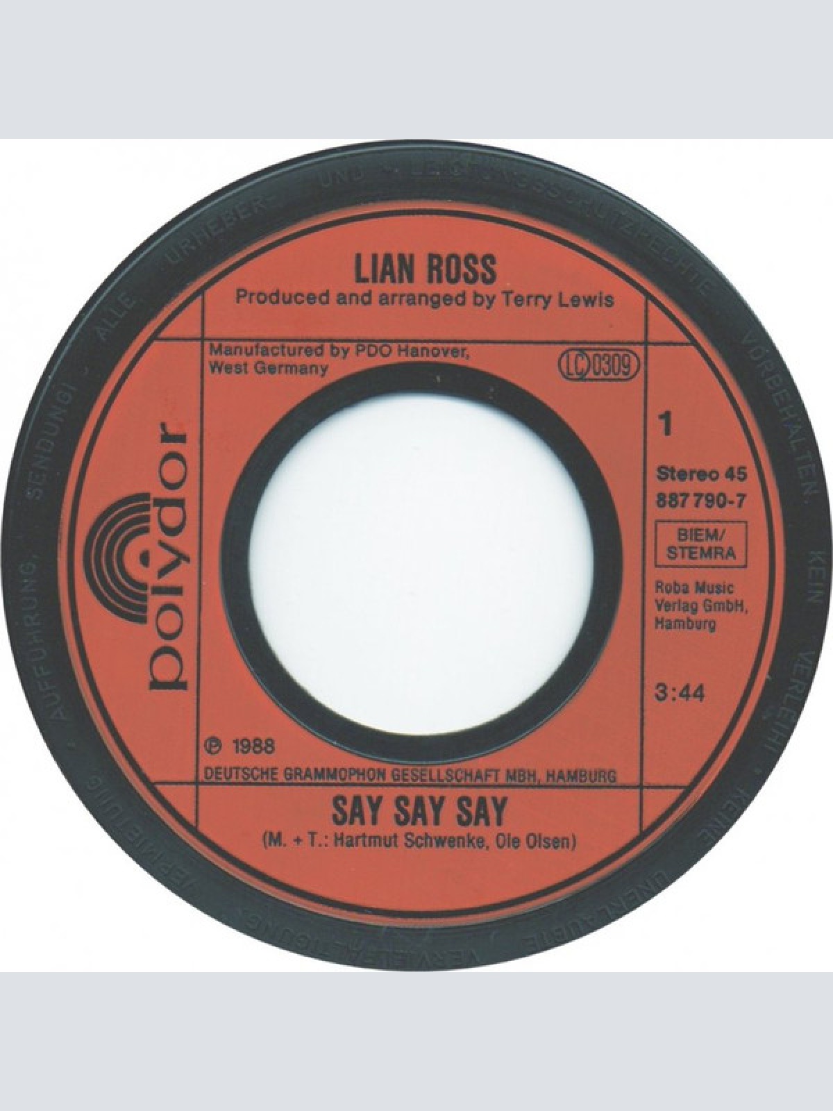 Vinyl / Lian Ross - Say Say Say