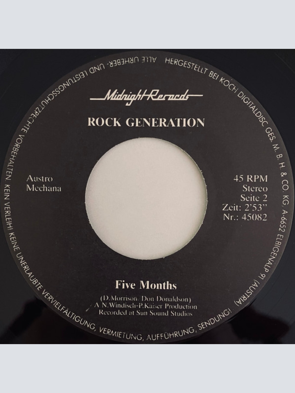 Vinyl / Rock Generation (2) - Talk To Me / Five Months