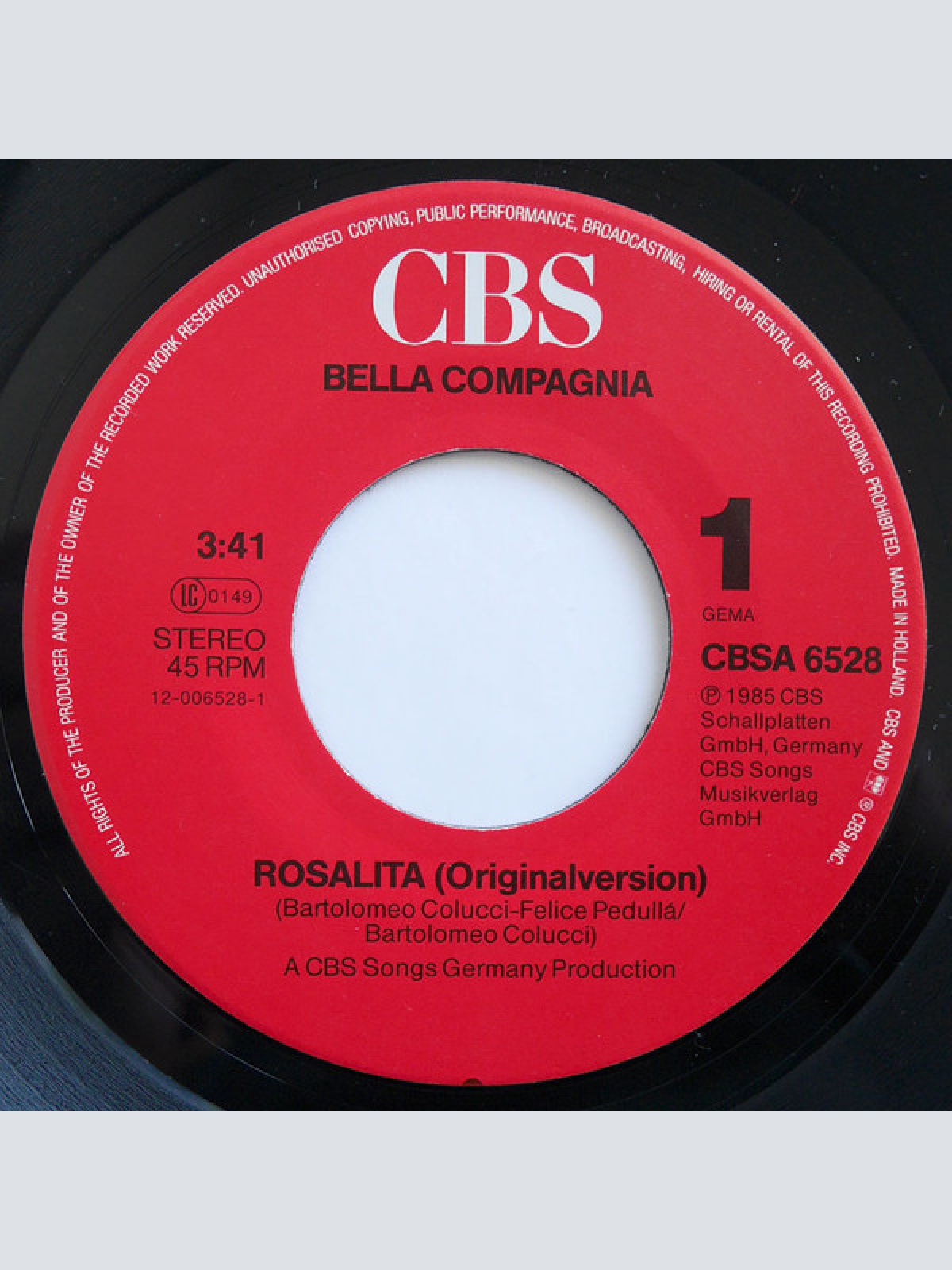 Vinyl / Bella Compagnia - Rosalita
