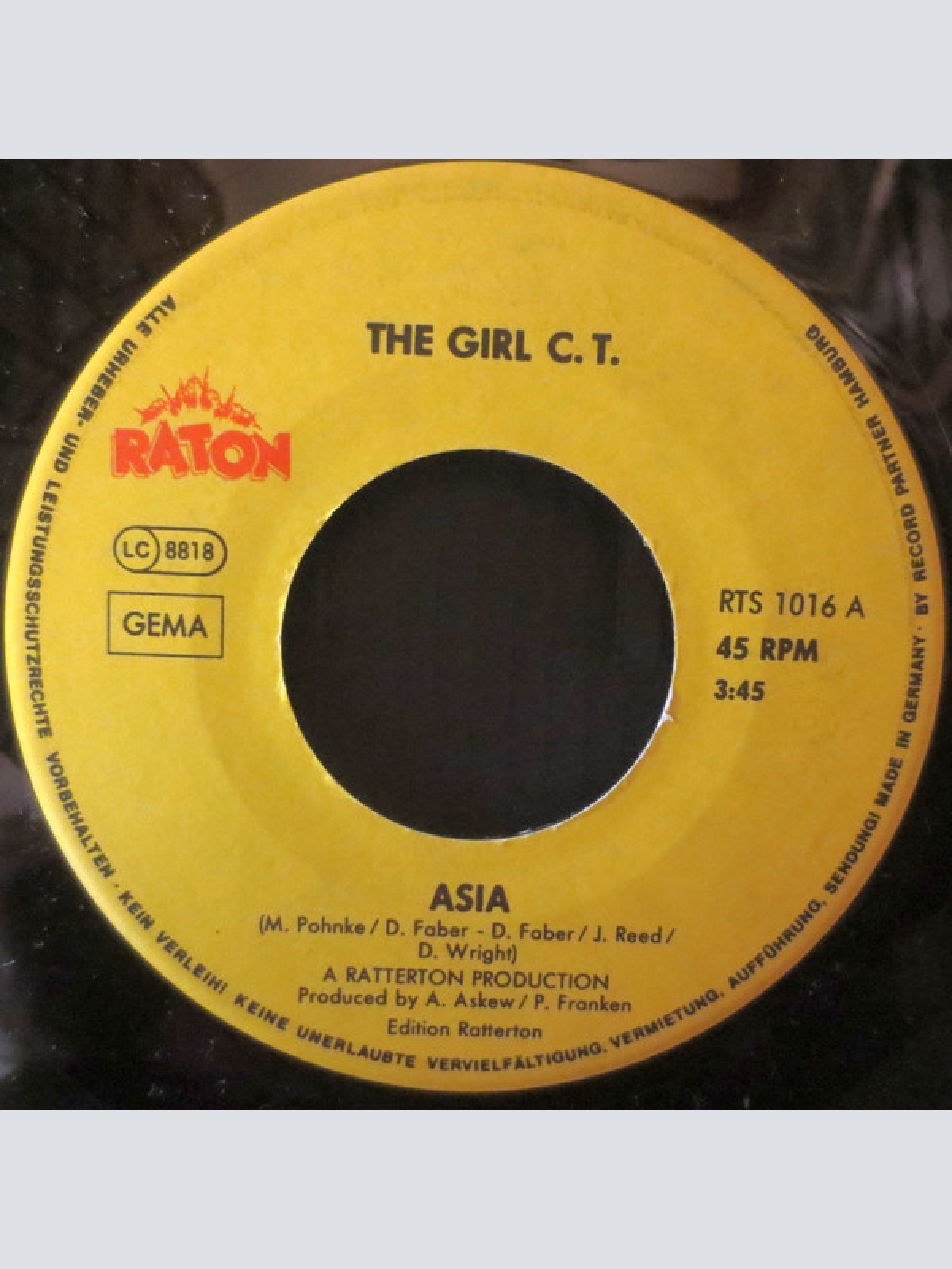 Vinyl / The Girl C.T. - Asia