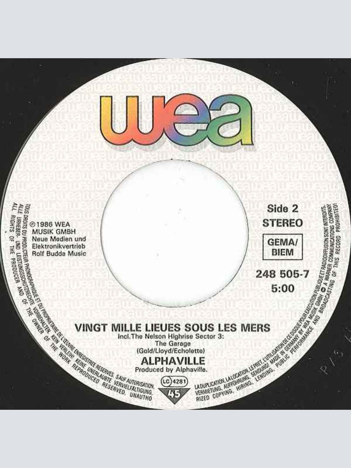 Vinyl / Alphaville - Jerusalem