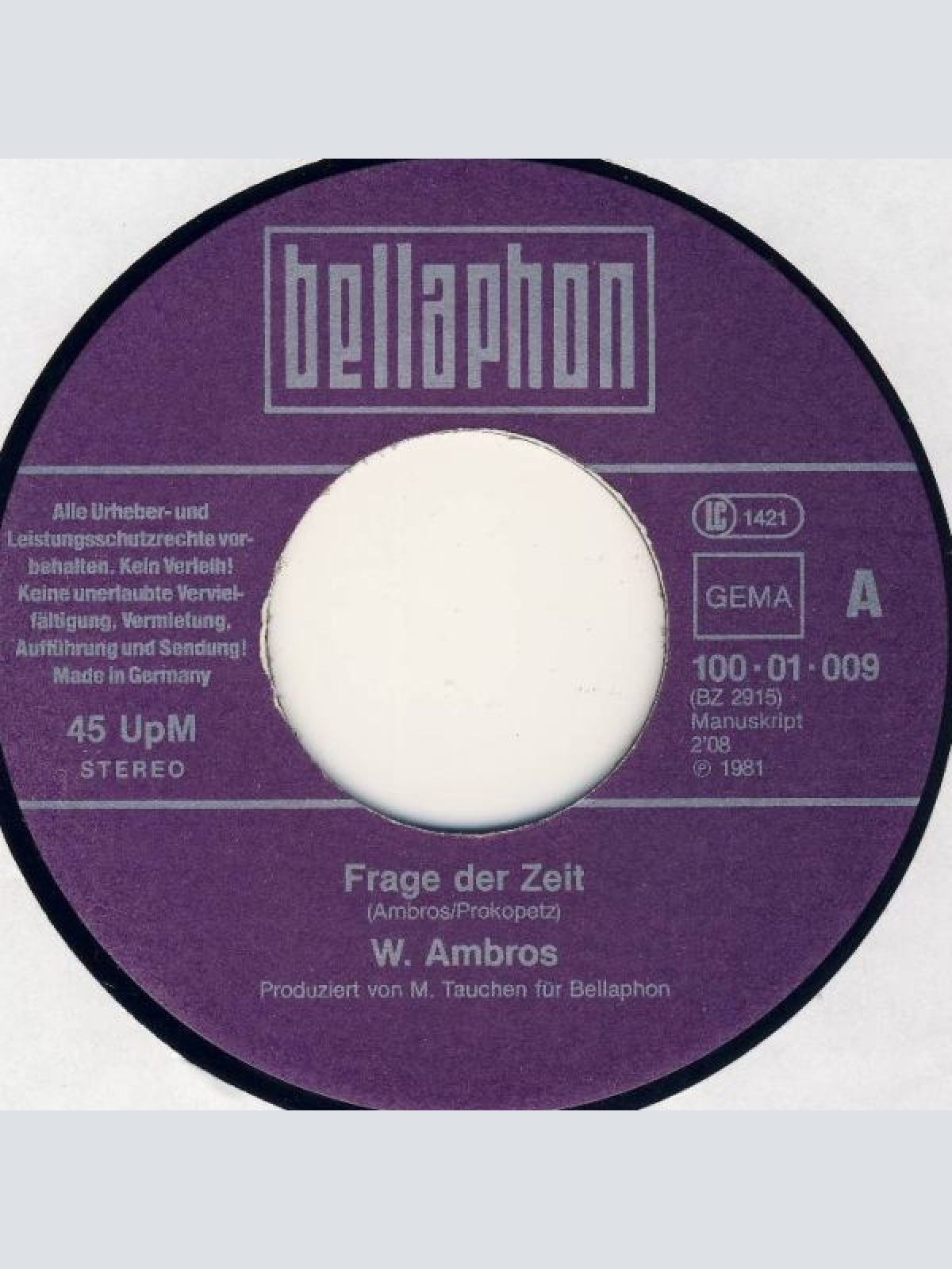 Vinyl / W. Ambros* - Frage Der Zeit