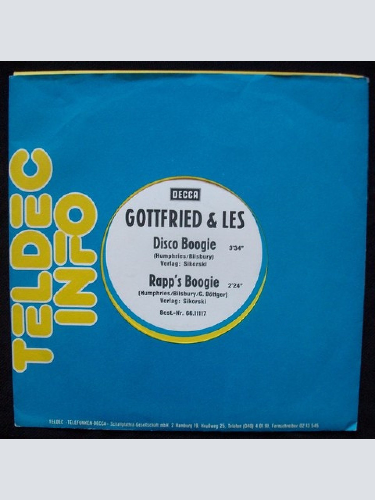 Vinyl / Gottfried* & Les* - Disco Rapp's Boogie