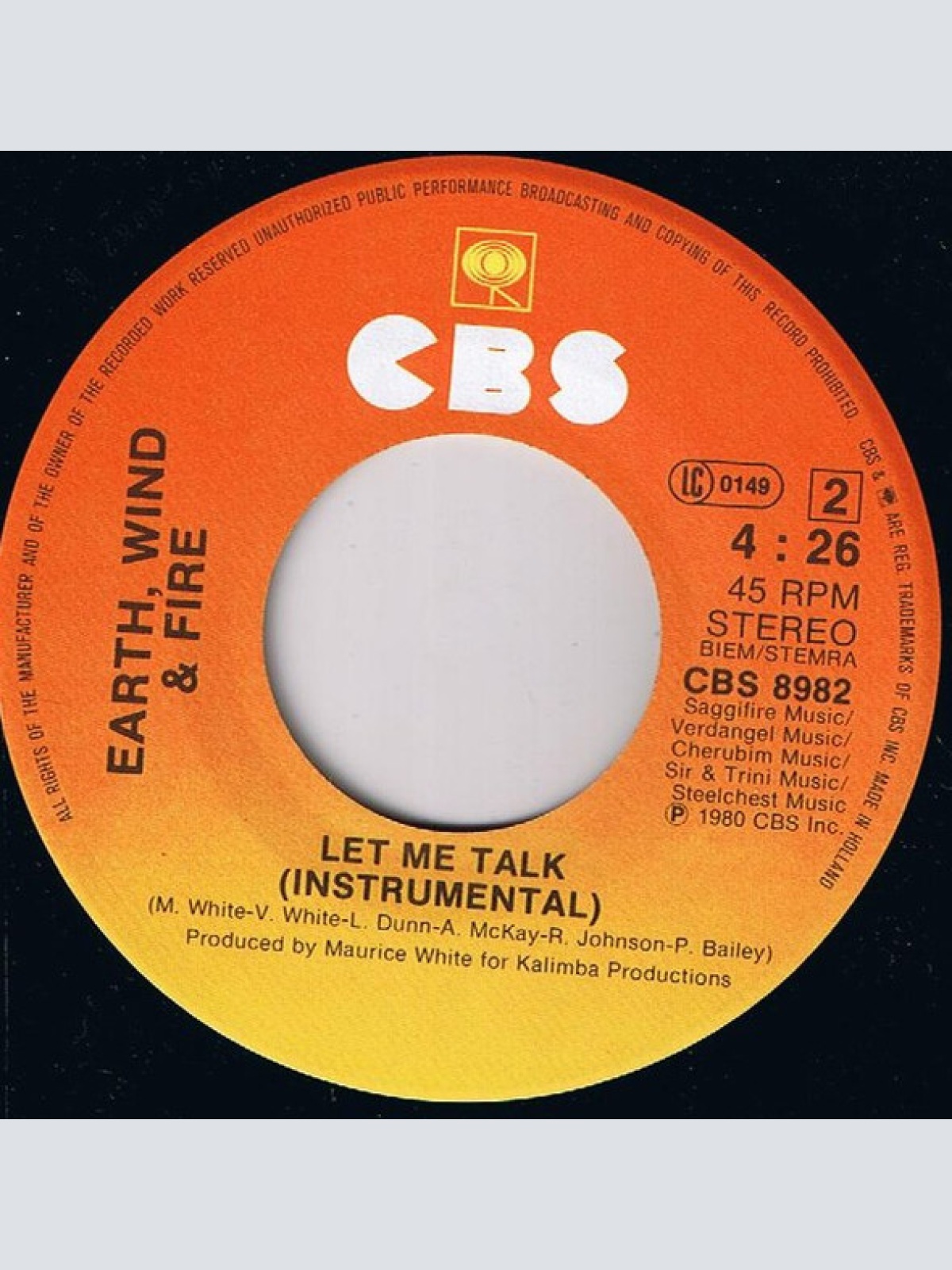 Vinyl / Earth Wind & Fire* - Let Me Talk