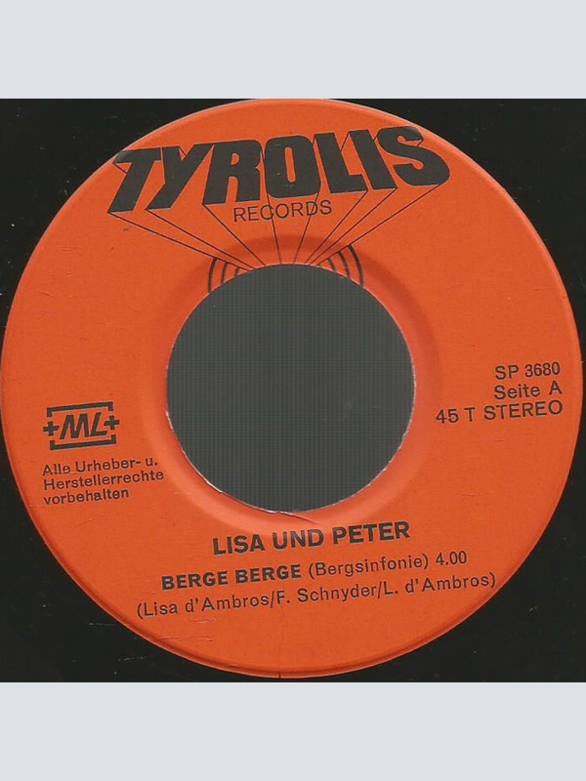 Vinyl / Lisa Und Peter - Berge Berge