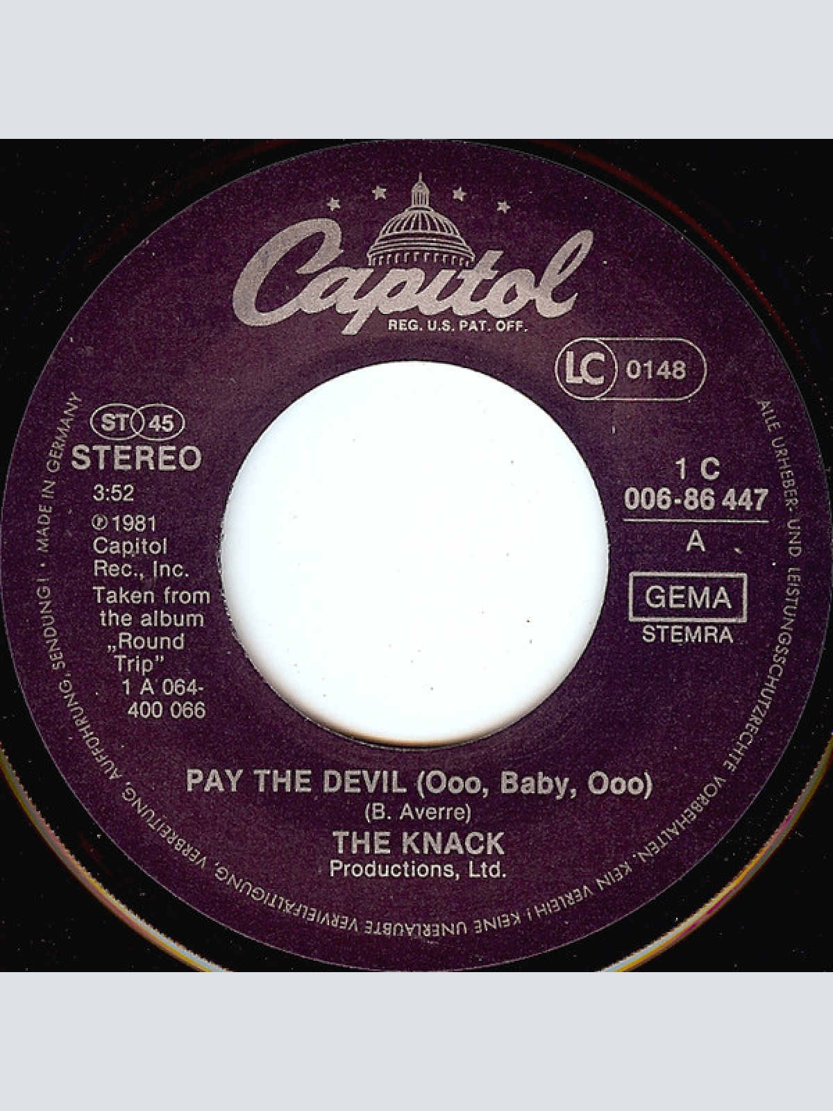 Vinyl / The Knack (3) - Pay The Devil (Ooo Baby Ooo)