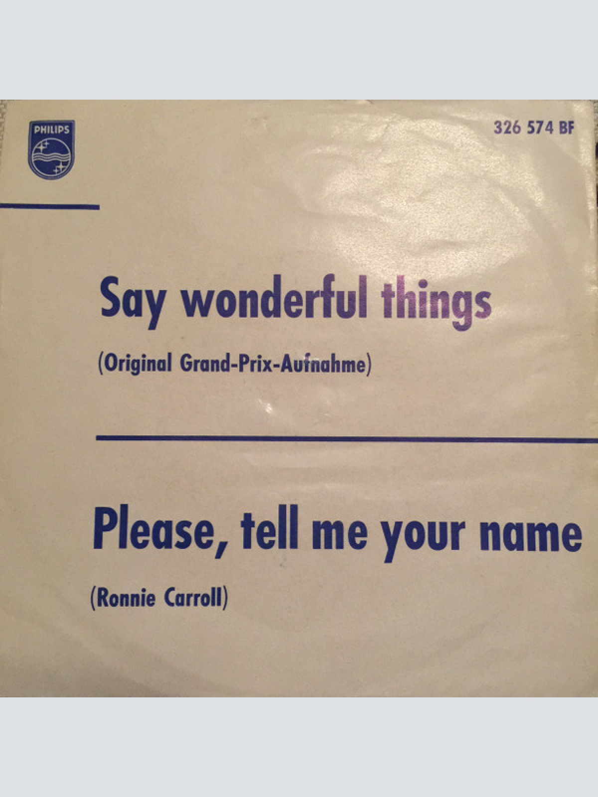 Vinyl / Ronnie Carroll - Say Wonderful Things