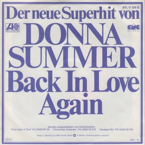 Vinyl / Donna Summer - Back In Love Again