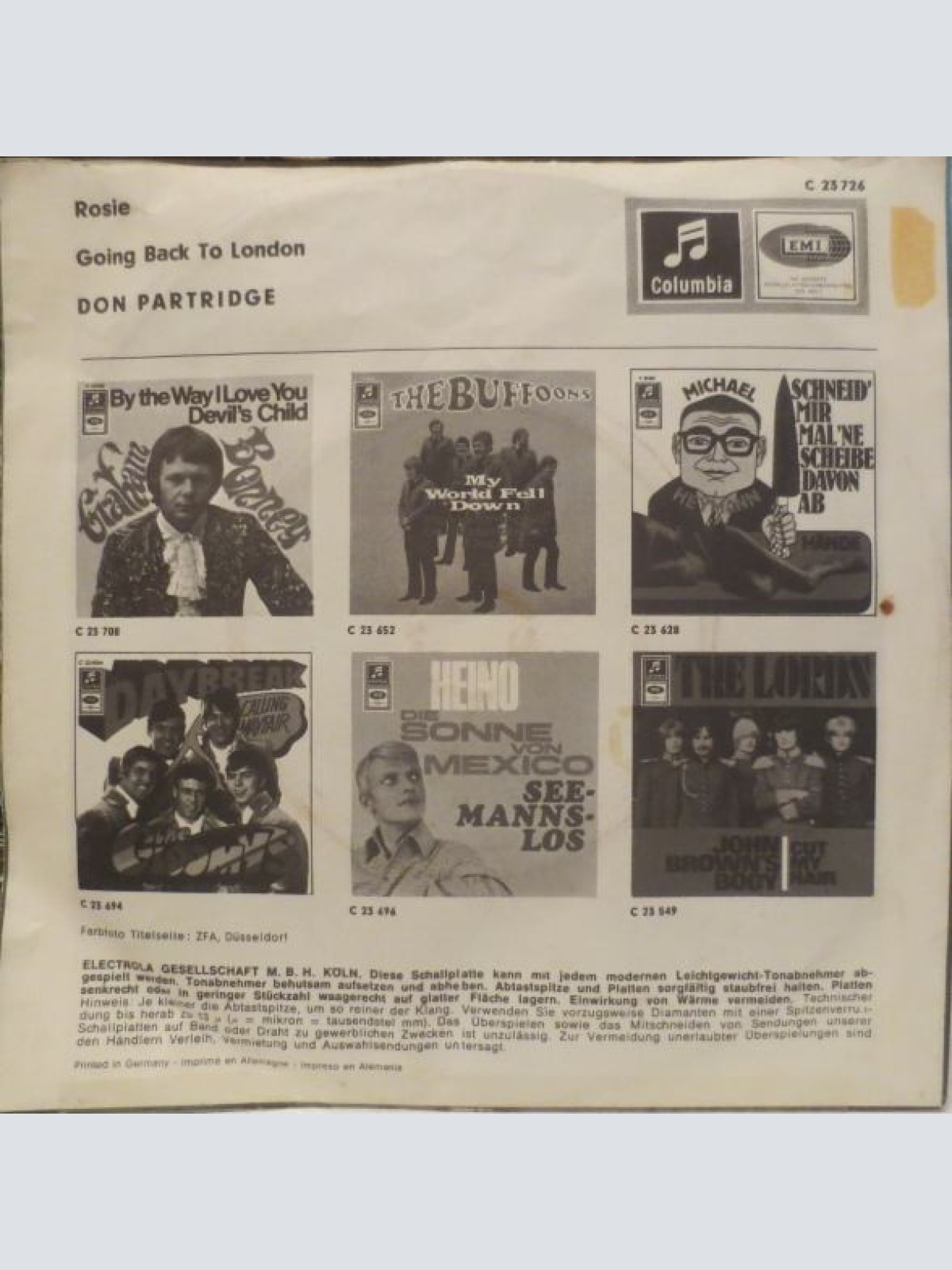 Vinyl / Don Partridge - Rosie