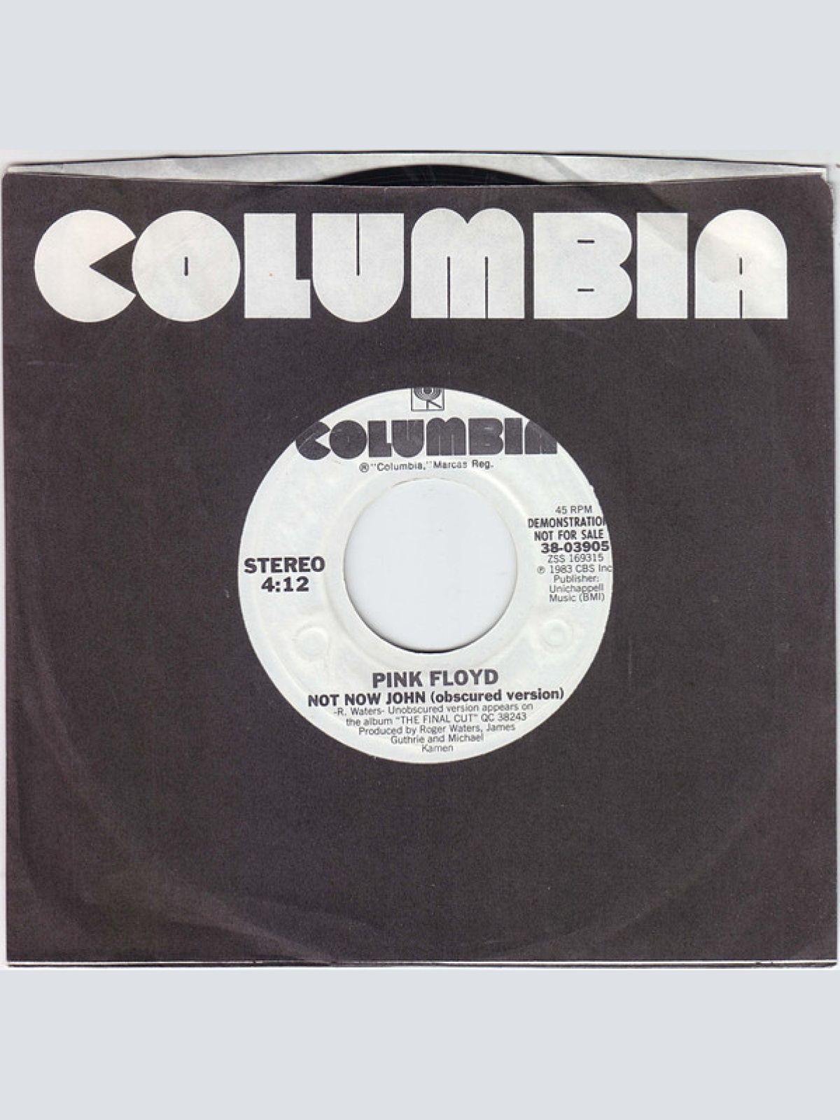 Vinyl / Pink Floyd - Not Now John (obscured version)