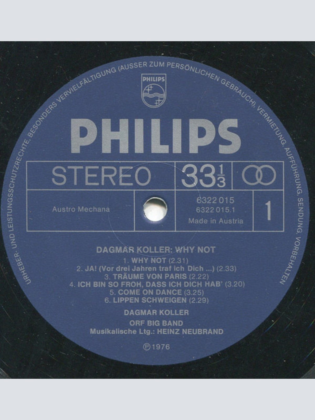 Vinyl / Dagmar Koller - Why Not ?