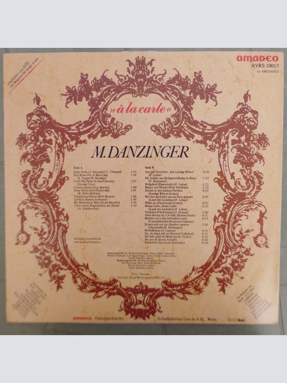 Vinyl / M. Danzinger* - "À La Carte"