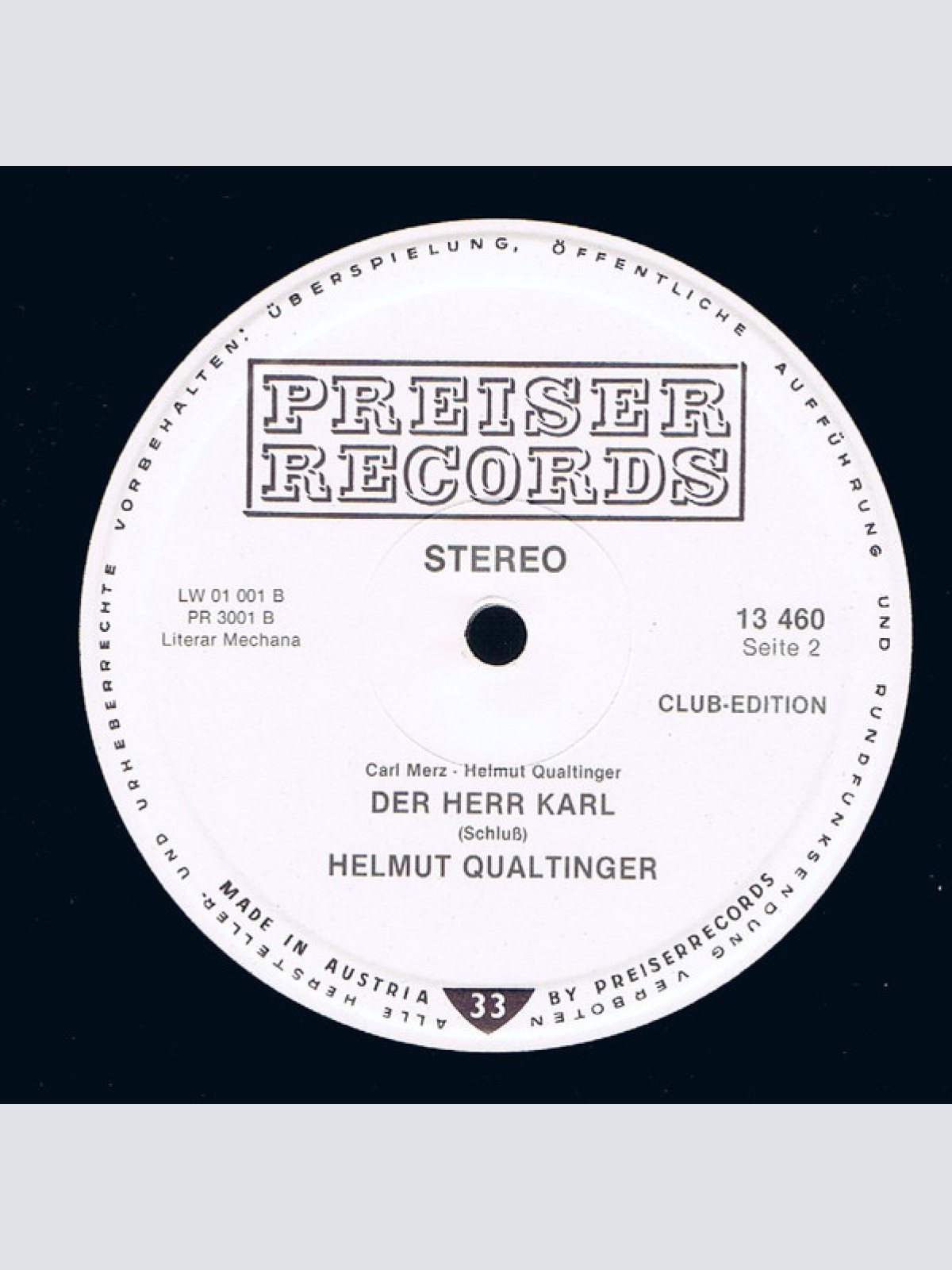 Vinyl / Helmut Qualtinger - Der Herr Karl