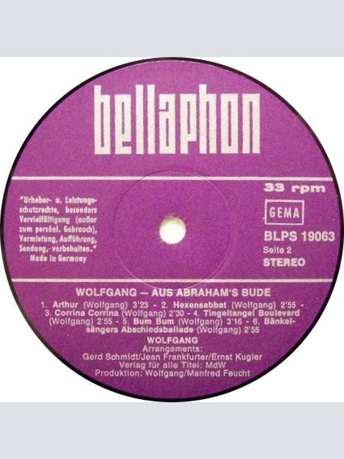 Vinyl / Wolfgang* - Aus Abrahams Bude