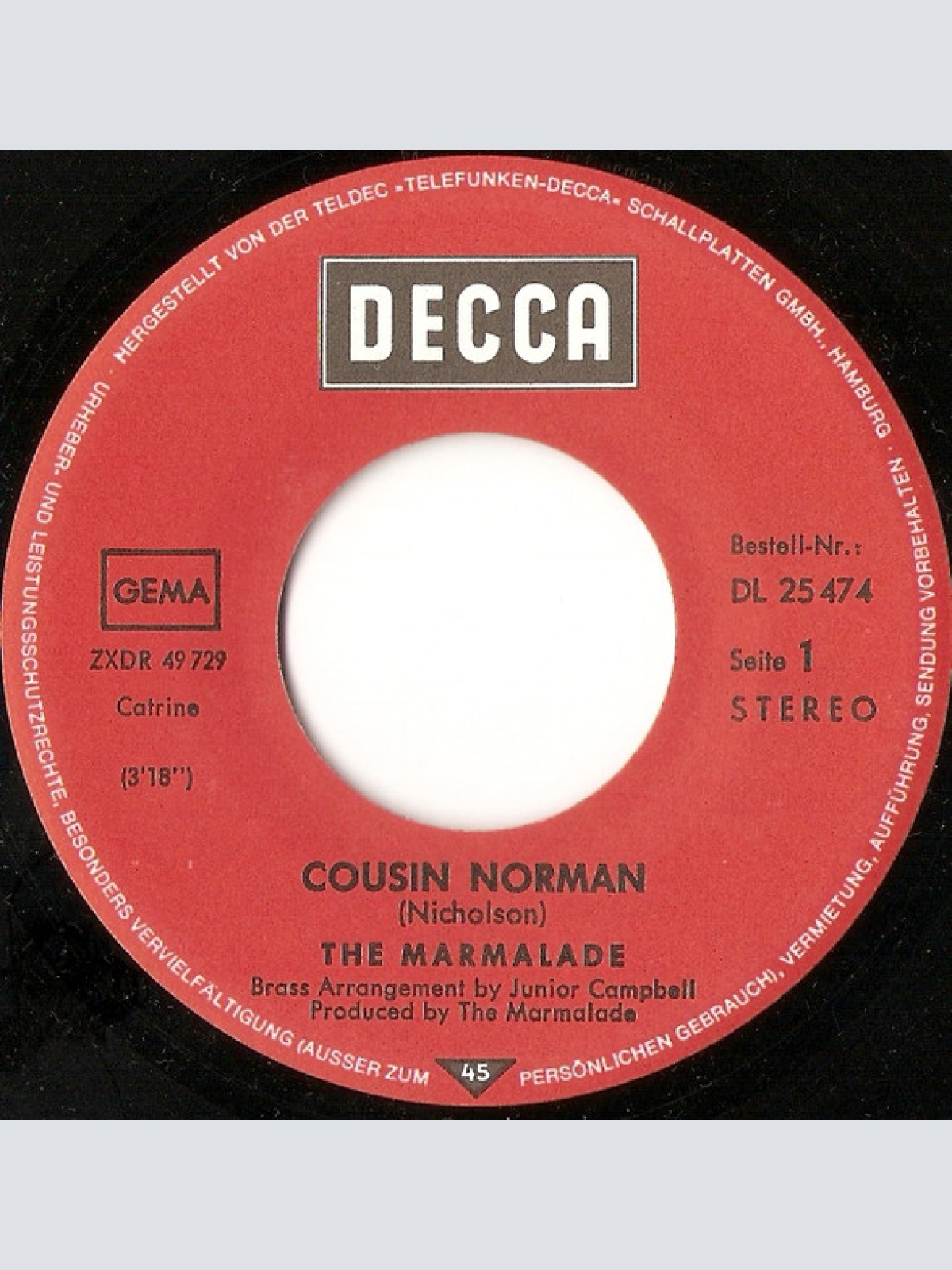 Vinyl / The Marmalade - Cousin Norman