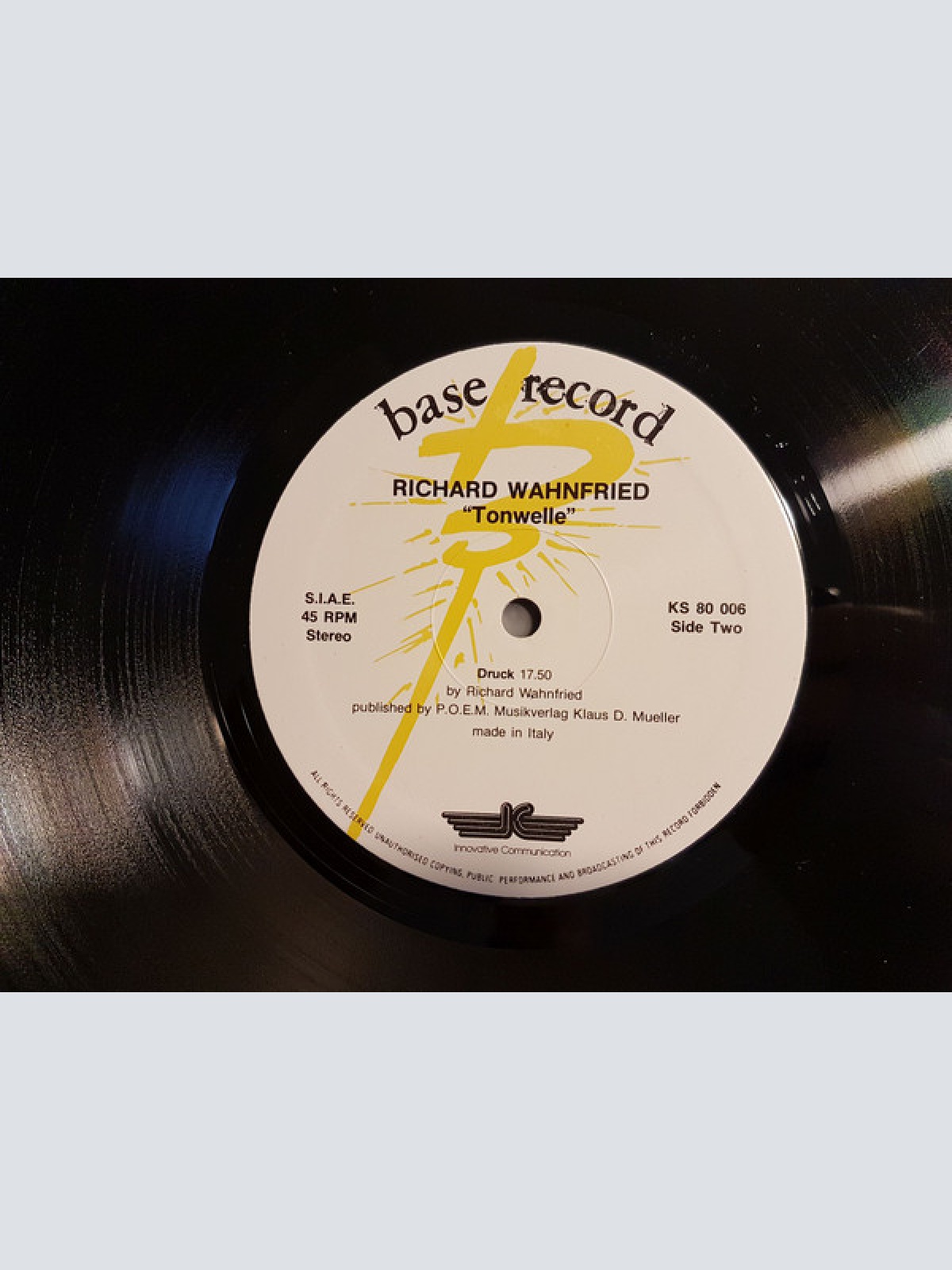 Vinyl / Richard Wahnfried - Tonwelle