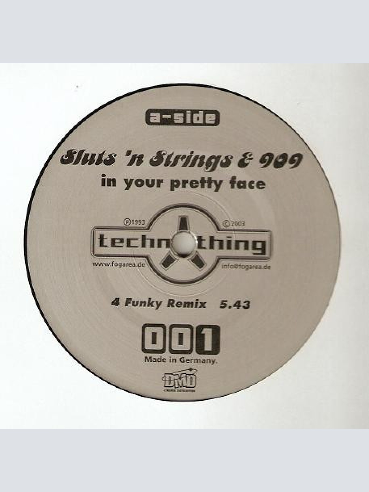 Vinyl / Sluts 'n Strings & 909* - In Your Pretty Face