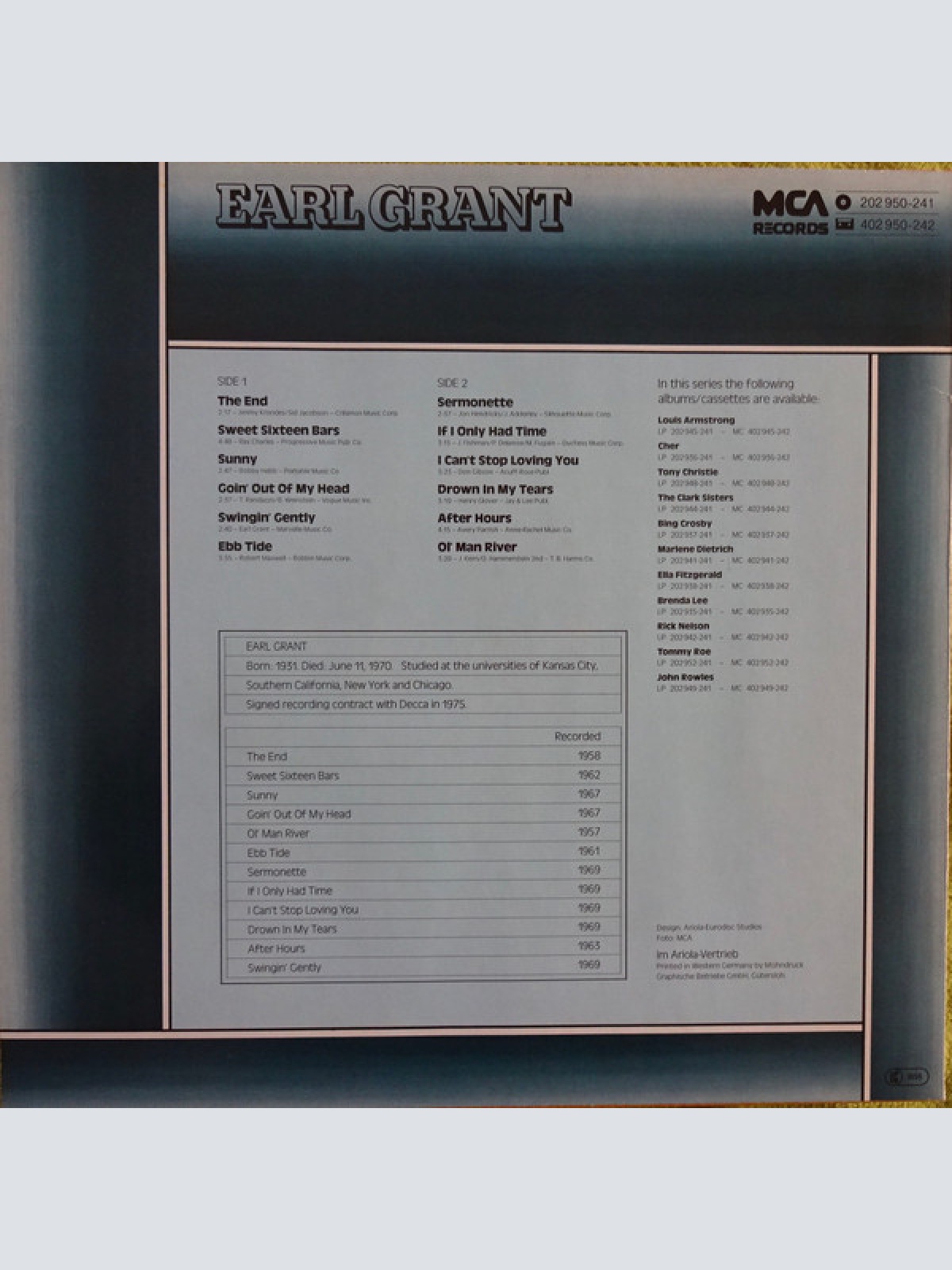 Vinyl / Earl Grant - Original Favourites