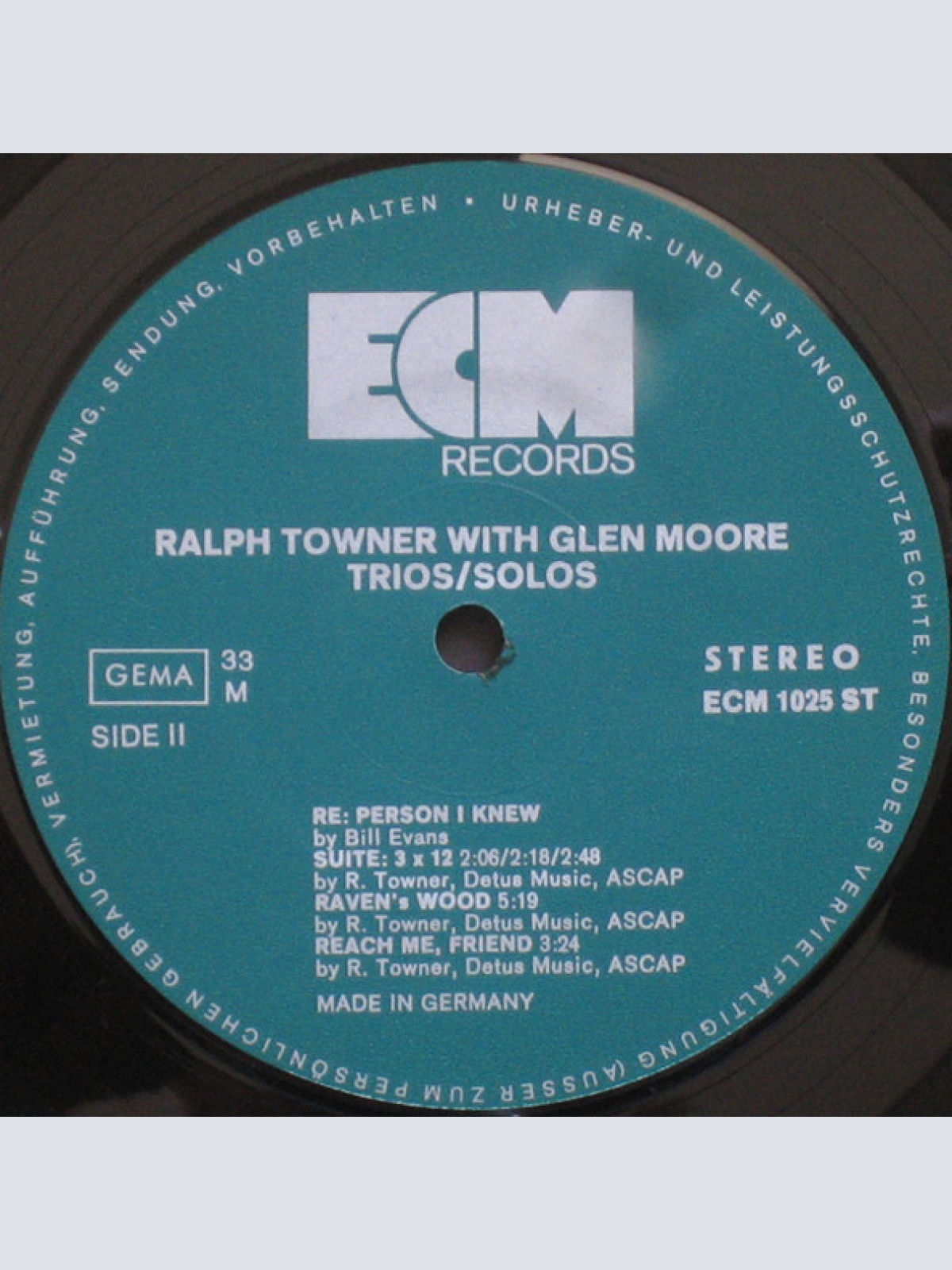 Vinyl / Ralph Towner With Glen Moore - Trios / Solos