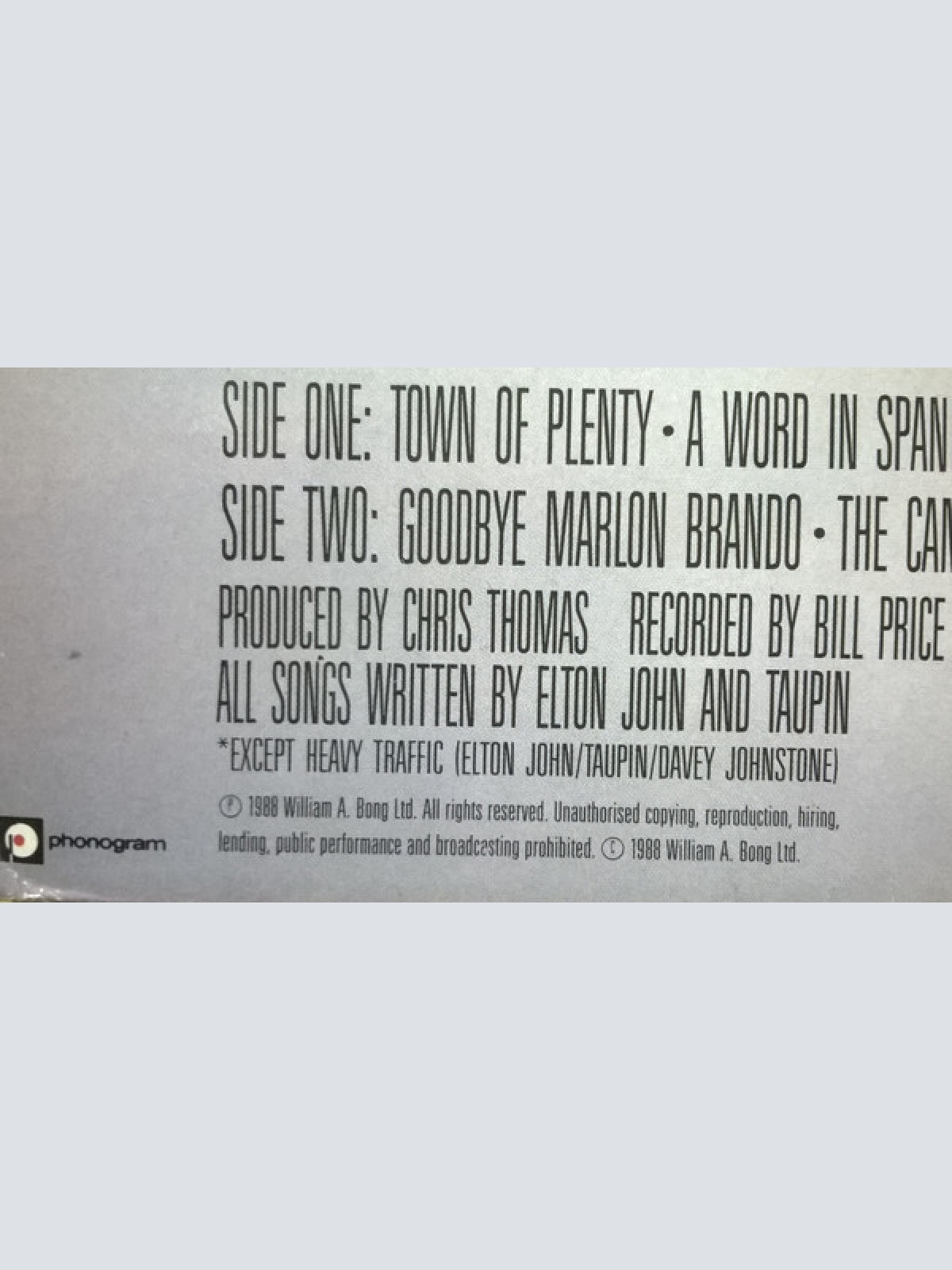 Vinyl / Elton John - Reg Strikes Back