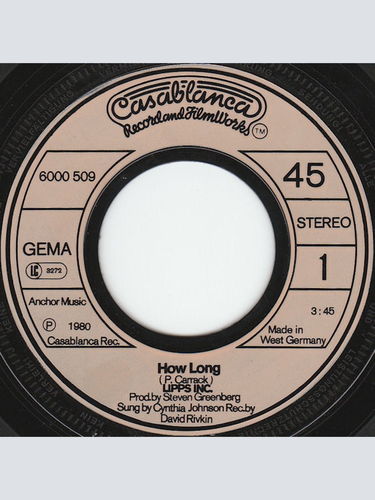 Vinyl / Lipps, Inc. - How Long