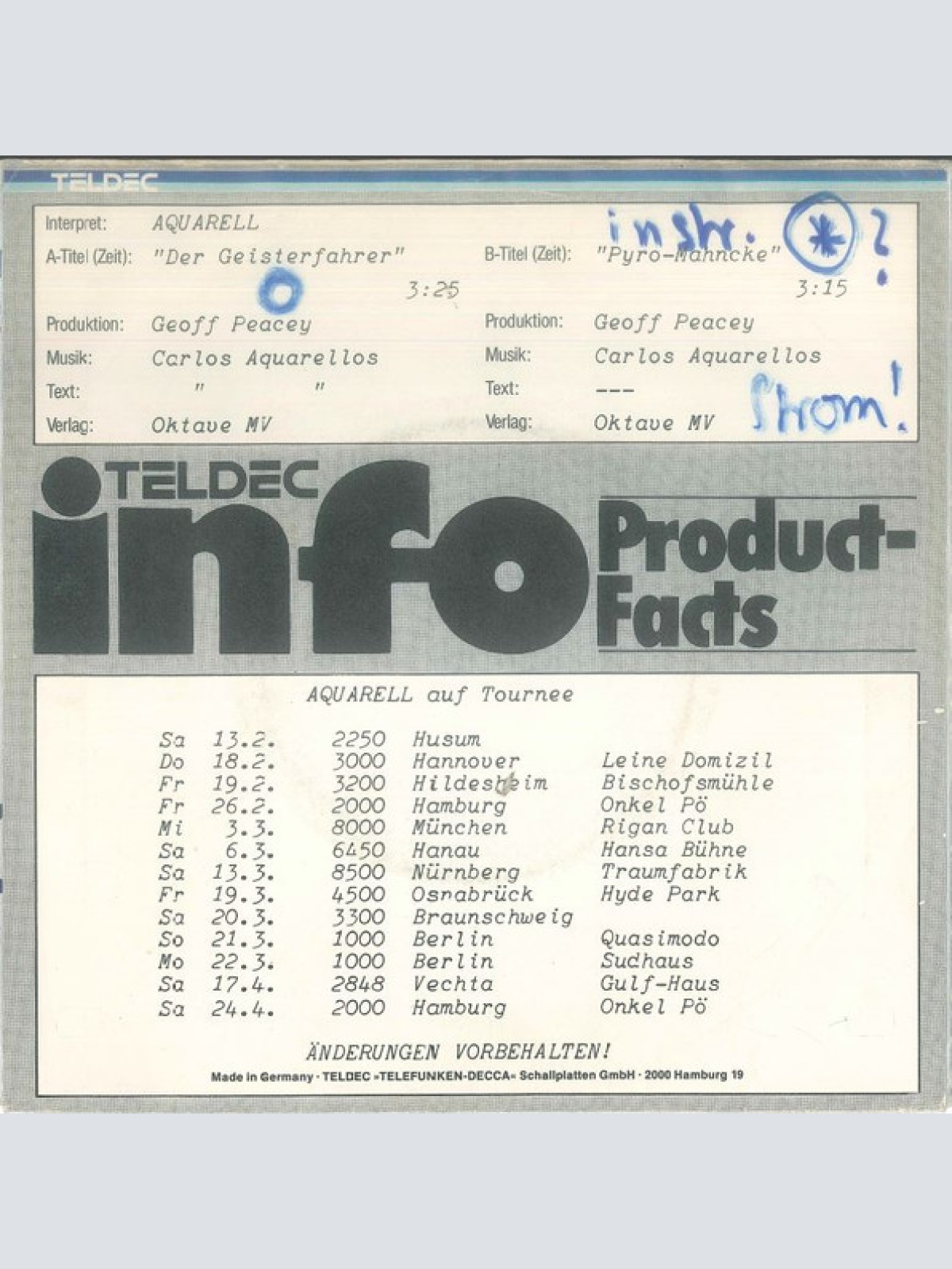 Vinyl / Aquarell (3) - Geisterfahrer