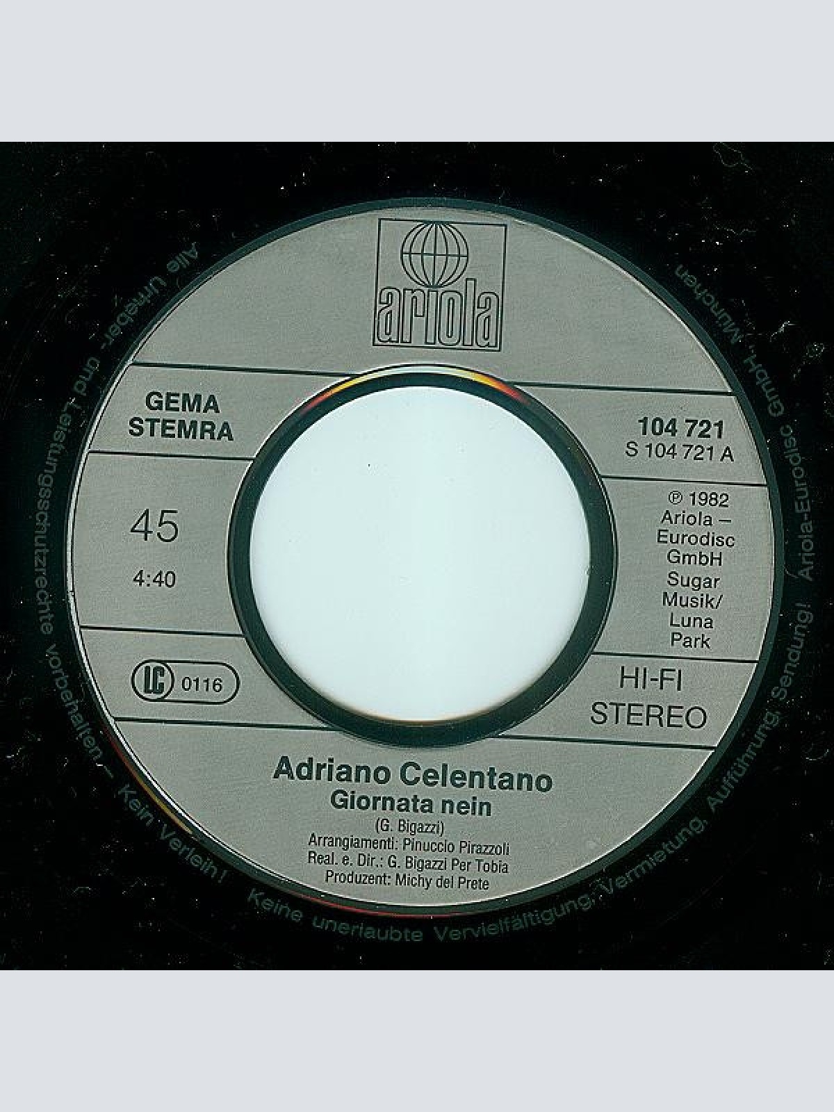 Vinyl / Adriano Celentano - Giornata Nein