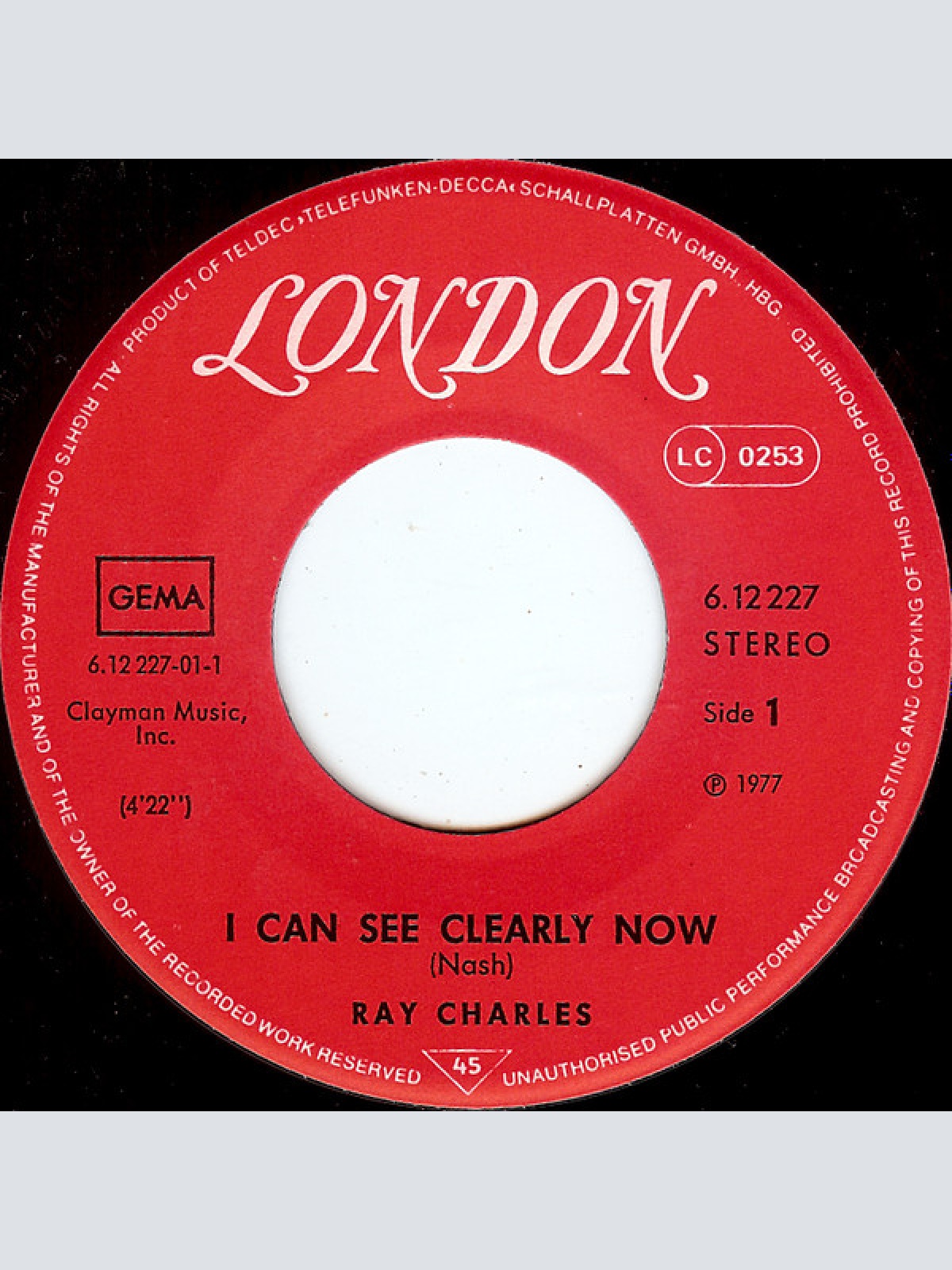 Vinyl / Ray Charles - I Can See Clearly Now