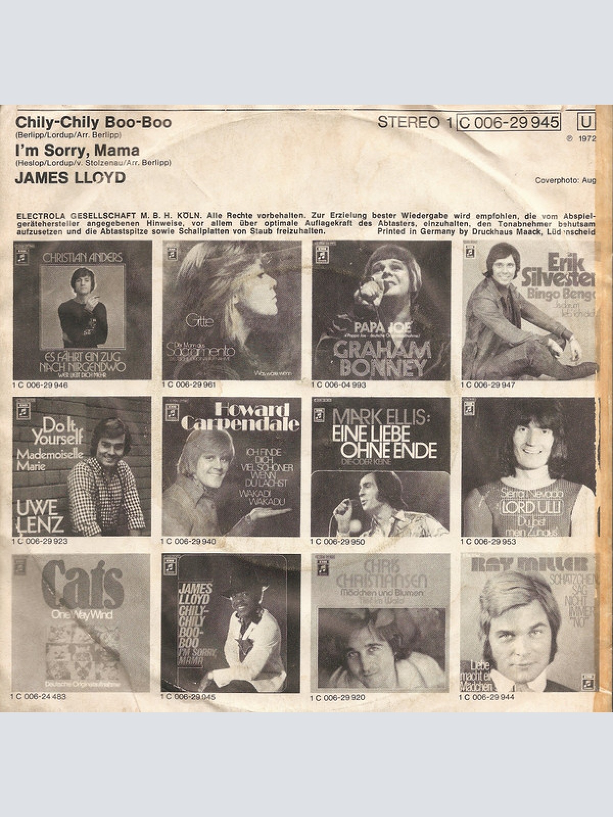 Vinyl / James Lloyd - Chily-Chily Boo-Boo