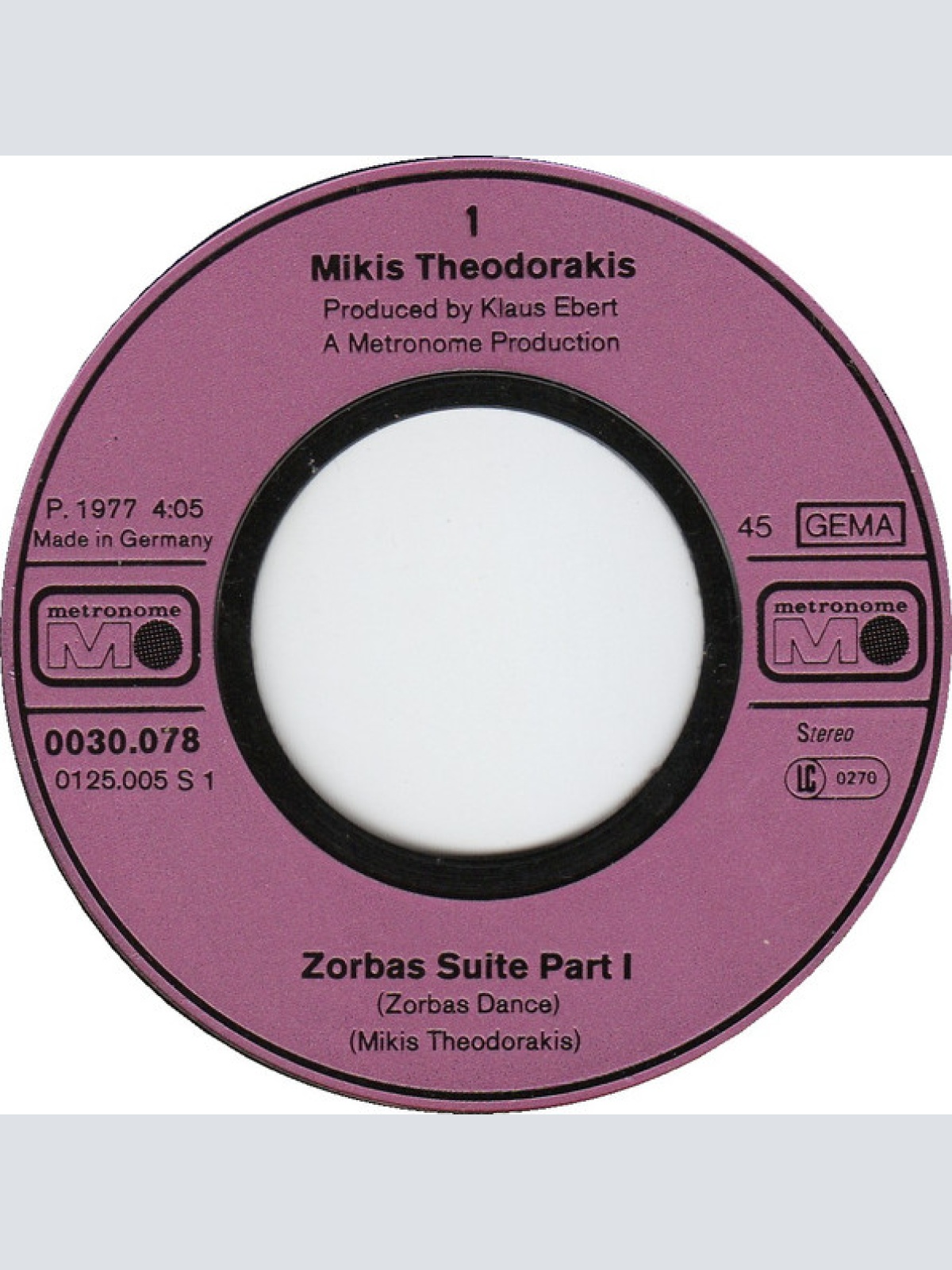 Vinyl / Mikis Theodorakis - Zorbas Dance