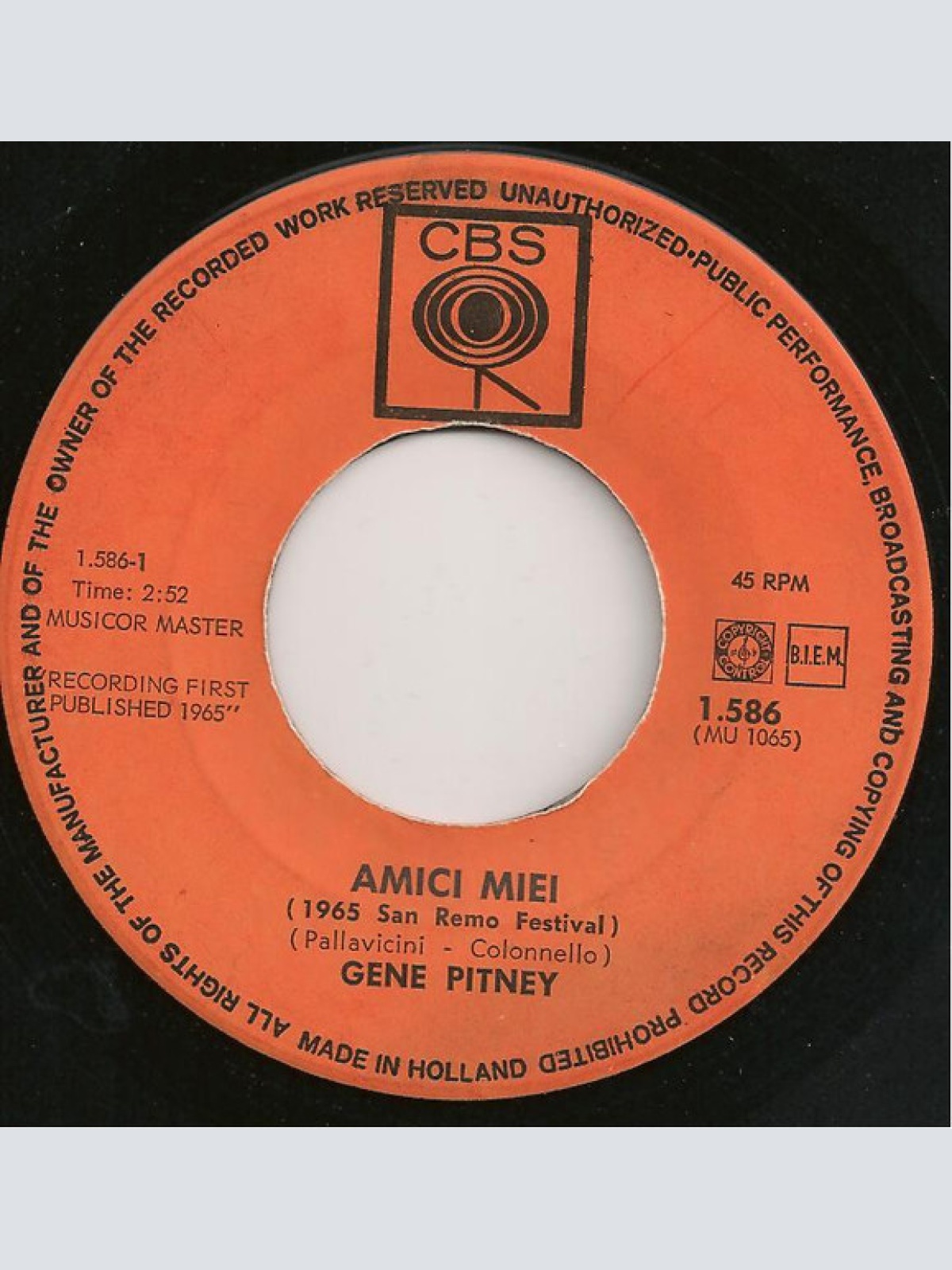 Vinyl / Gene Pitney - Amici Miei