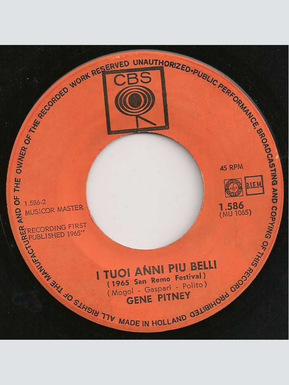 Vinyl / Gene Pitney - Amici Miei
